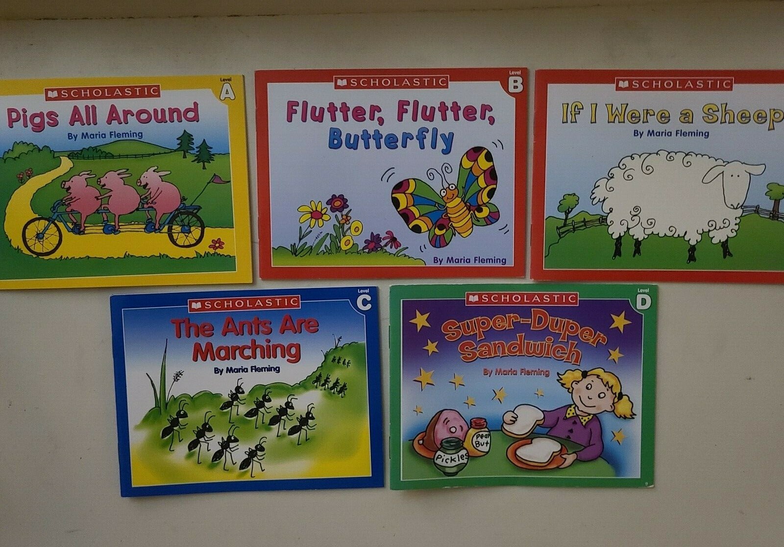 5-LOT of Scholastic Little Leveled Readers, Level A-Level-D, Paperback-Like New
