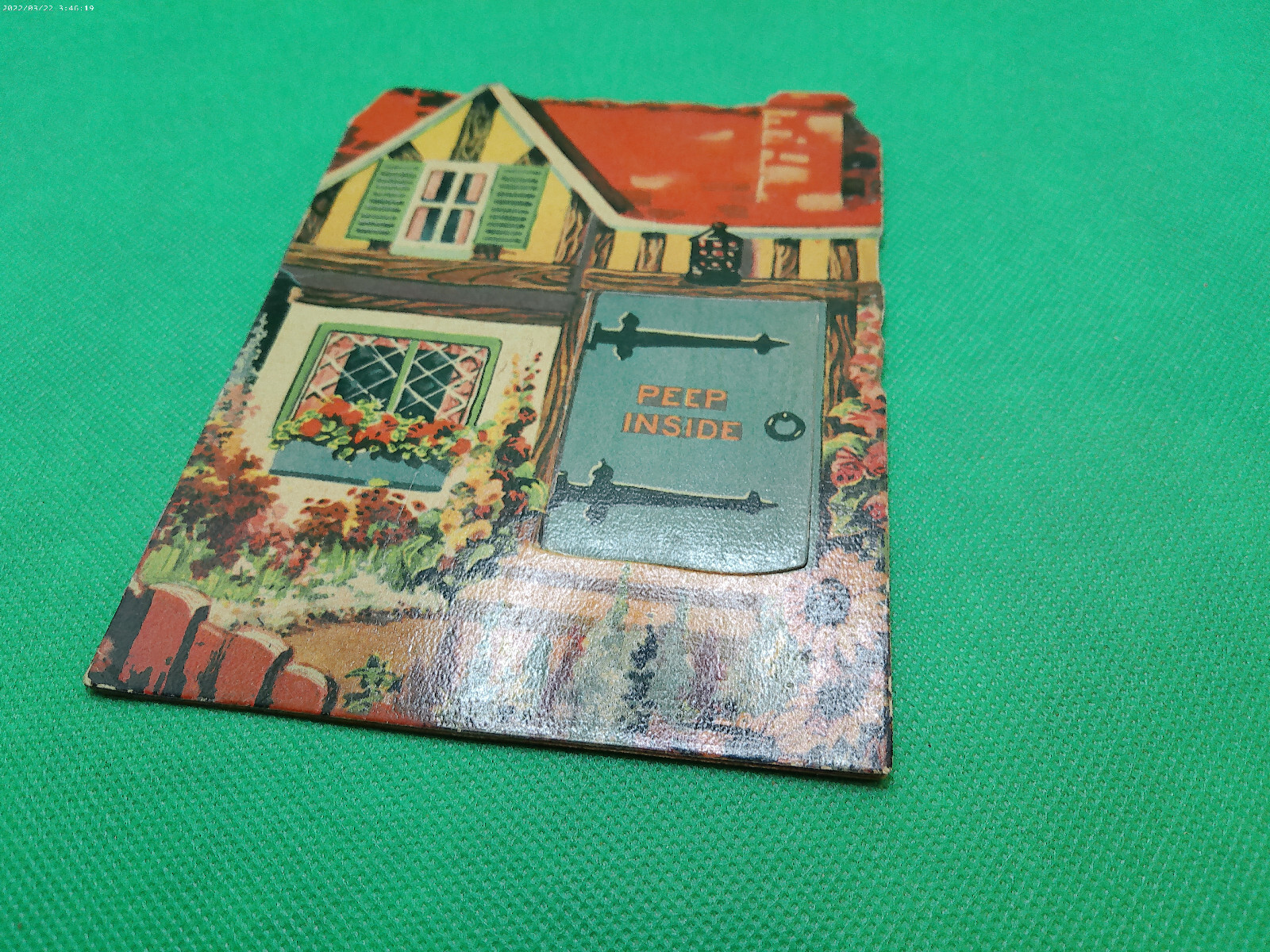 Cosy Cottage 1930s era paperback child book peep inside door printed Germany