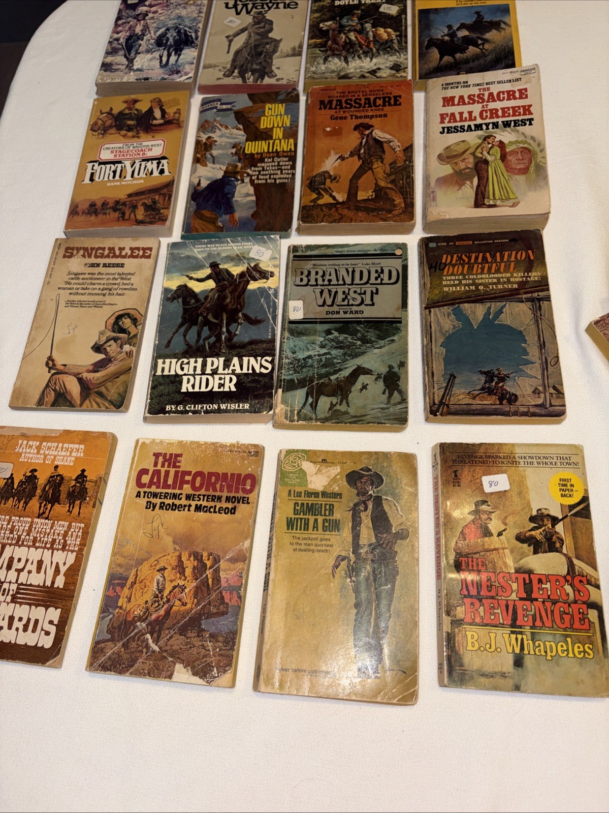 Lot of 26 Vintage Western Paperback Books by Various Authors Cowboys, Gunfights