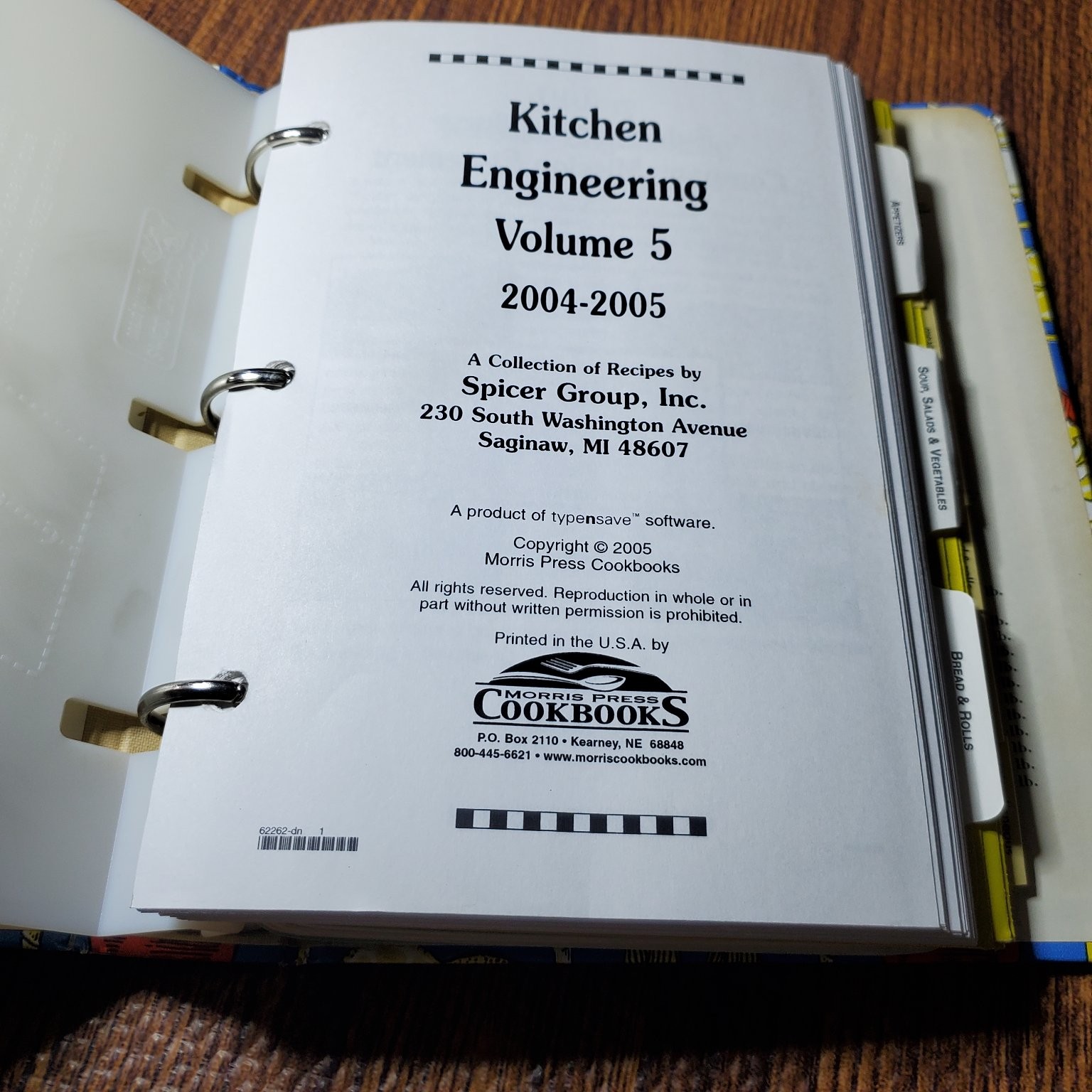 Kitchen Engineering Volume 5 2004-2005 Spicer Group Cookbook Morris Press