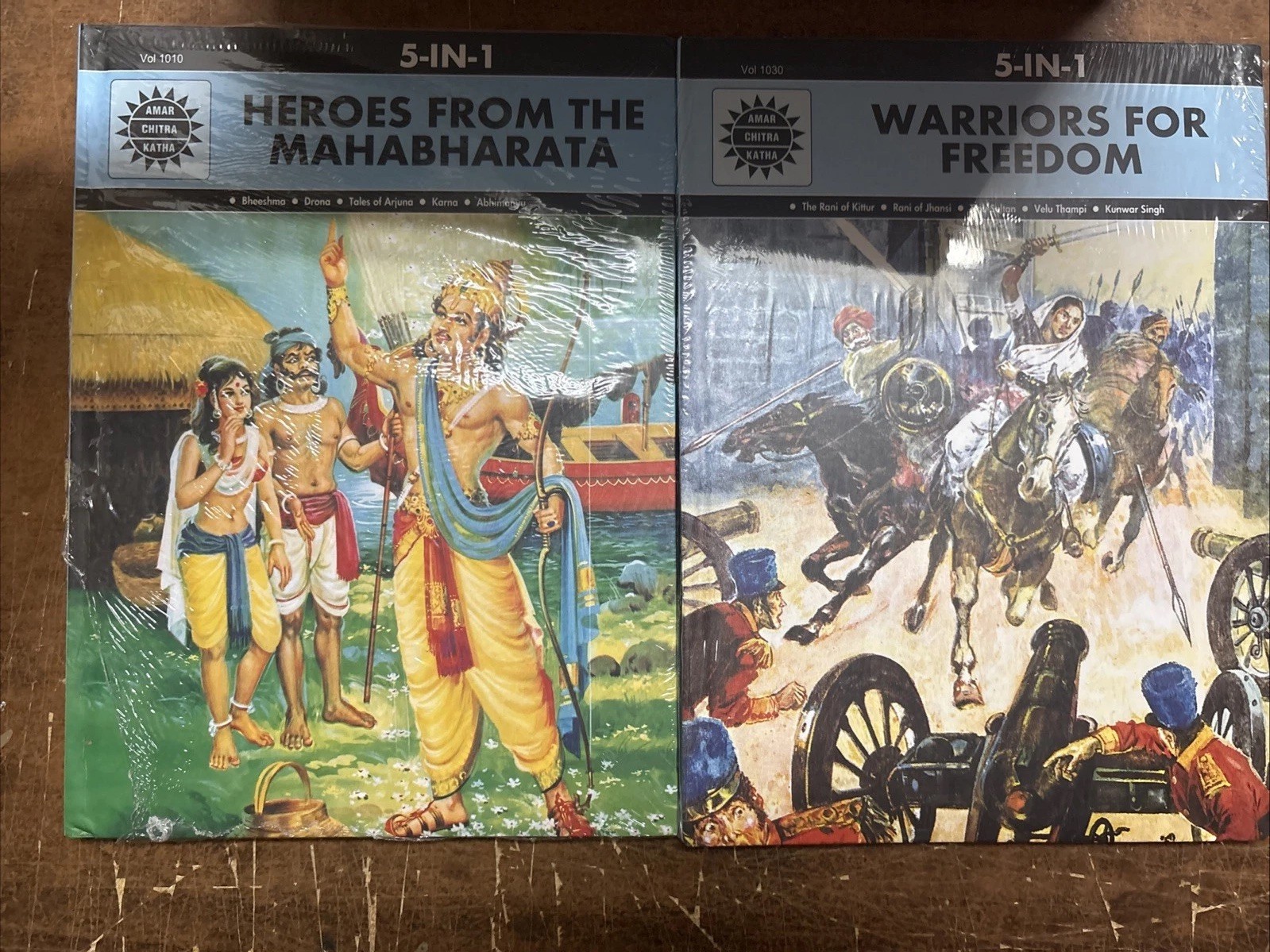 5in 1 Heroes From the Mahabharata & Warriors For Freedom Set Of 2 Books