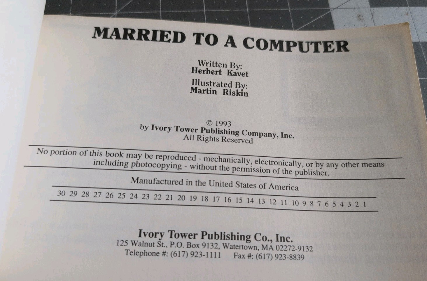 1993 (1st Printing) MARRIED TO A COMPUTER Herbert Kavet vintage *as-is #COMPUTER