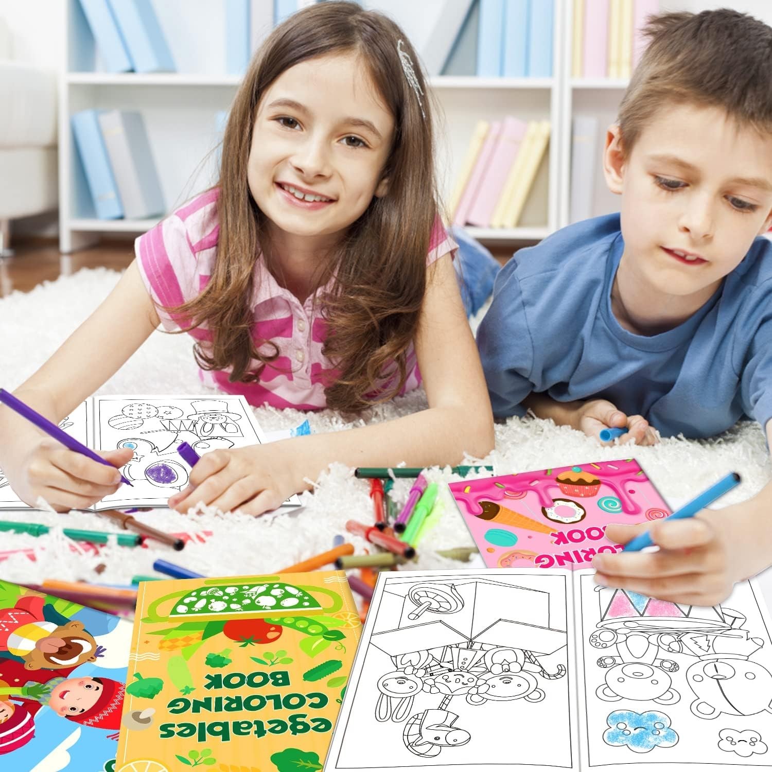 24Pack Coloring Books for Kids Ages 2-4-6-8-12 Small Bulk Coloring Books for Kid