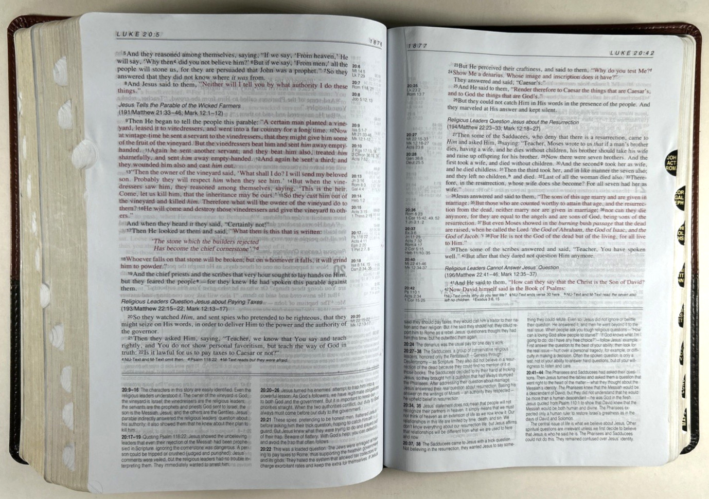 Scarce! NKJV Life Application Study Bible Brown Tan Leatherlike Indexed OOP VG+
