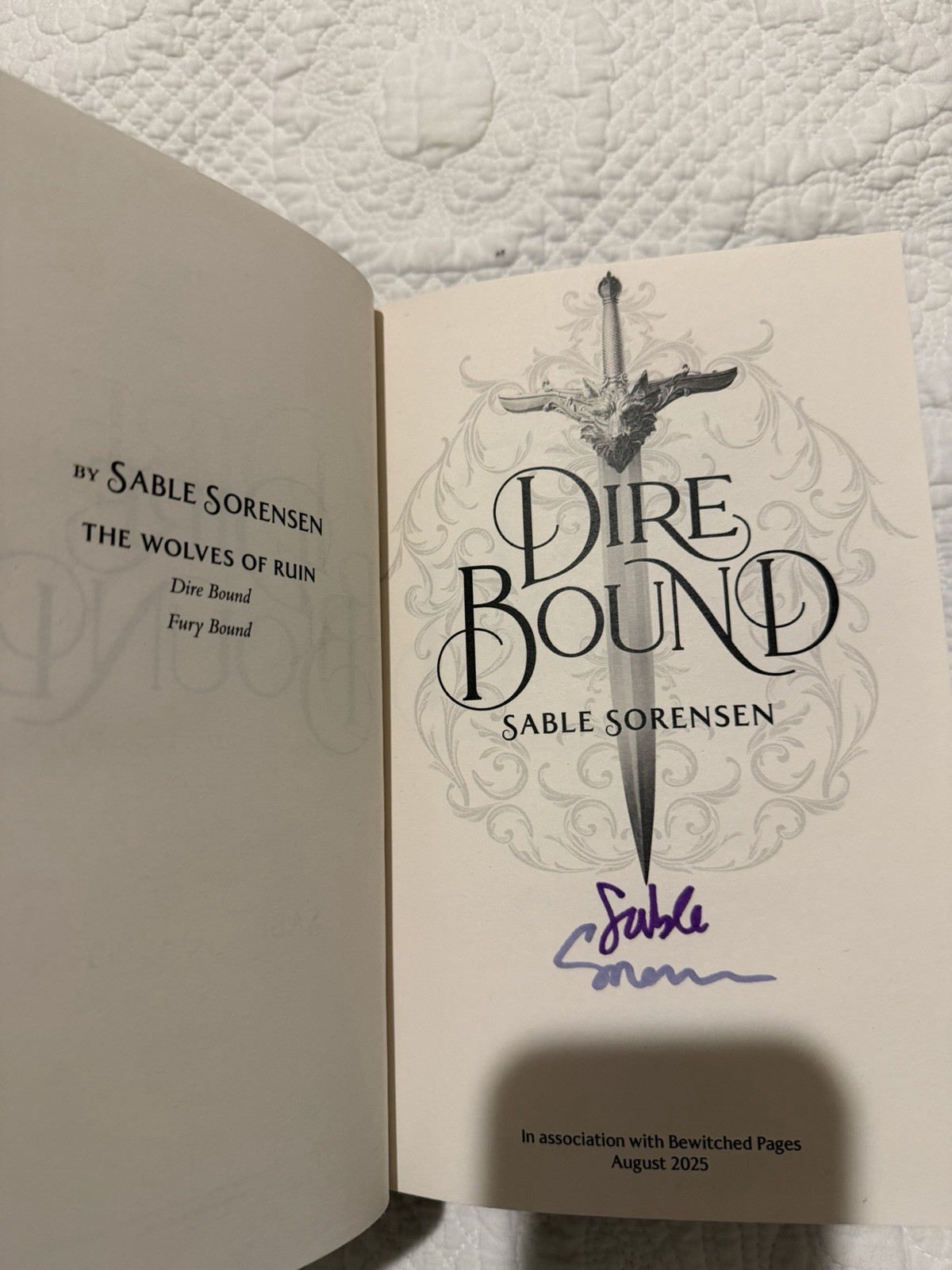 ✨ BEWITCHED PAGES, SIGNED EXCLUSIVE EDITION ✨ Dire Bound – Sable Sorensen