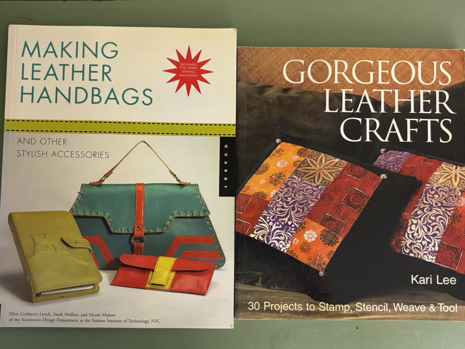 Lot 2 Purse Making Leather Handbags Books Gorgeous Crafts Kari Lee FIT