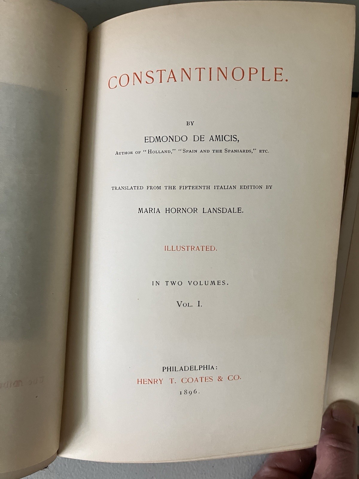 1896 First Edition Set: Constantinople with fold out map