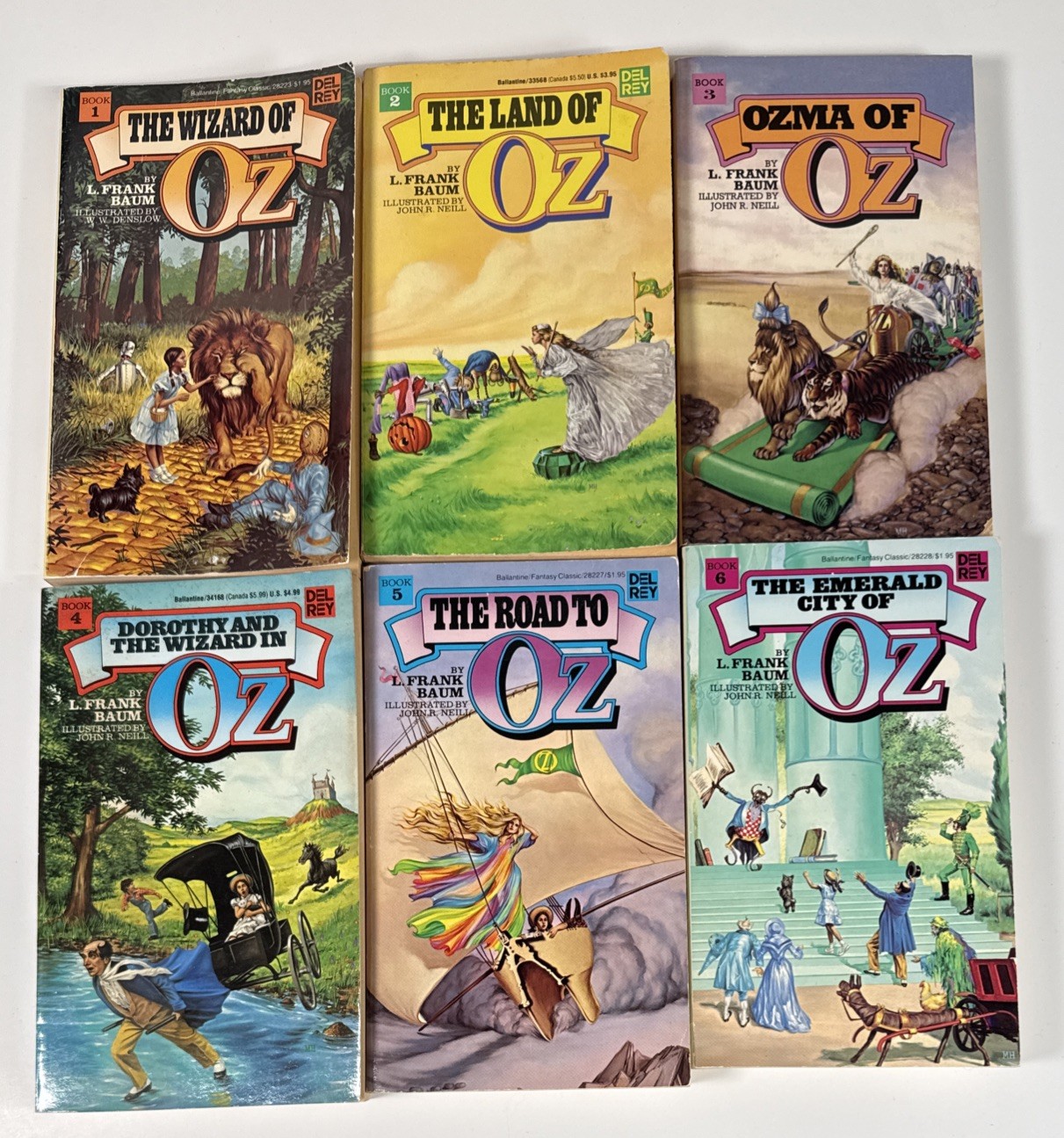 L. Frank Baum Oz Series Books 1-6 Del Rey Paperback Lot of 6
