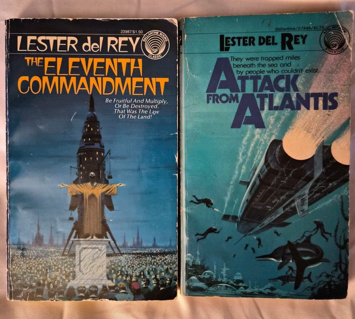 2 Books by Lester Del Rey PB Science Fiction Fantasy Vintage