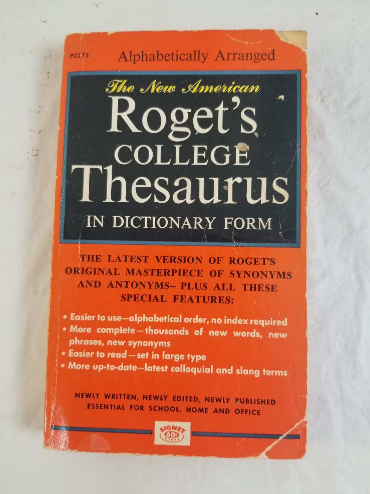 1964 ROGET’S COLLEGE THESAURUS Paperback Book by ALBERT H. MOREHEAD