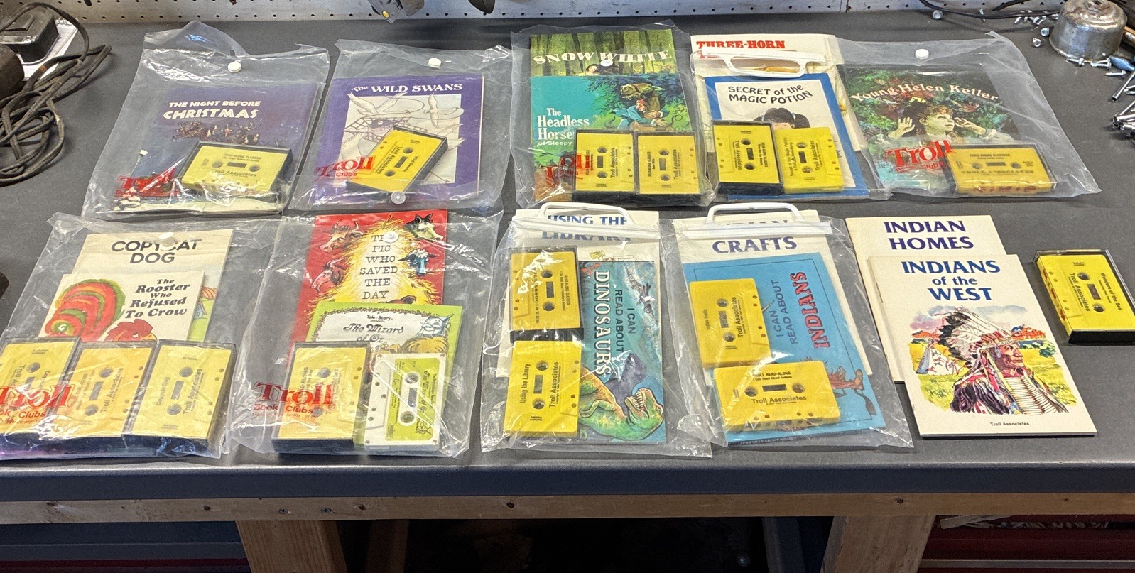 Lot Of 15 Vintage Troll Book Clubs Read -along Classics Books W/ Cassette Tapes