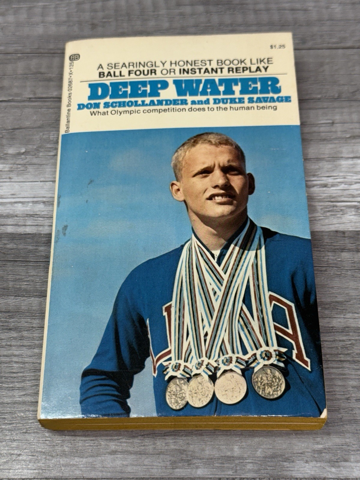 DEEP WATER BALLANTINE 02687 1972 1ST PRINT DON SCHOLLANDER DUKE SAVAGE OLYMPIC