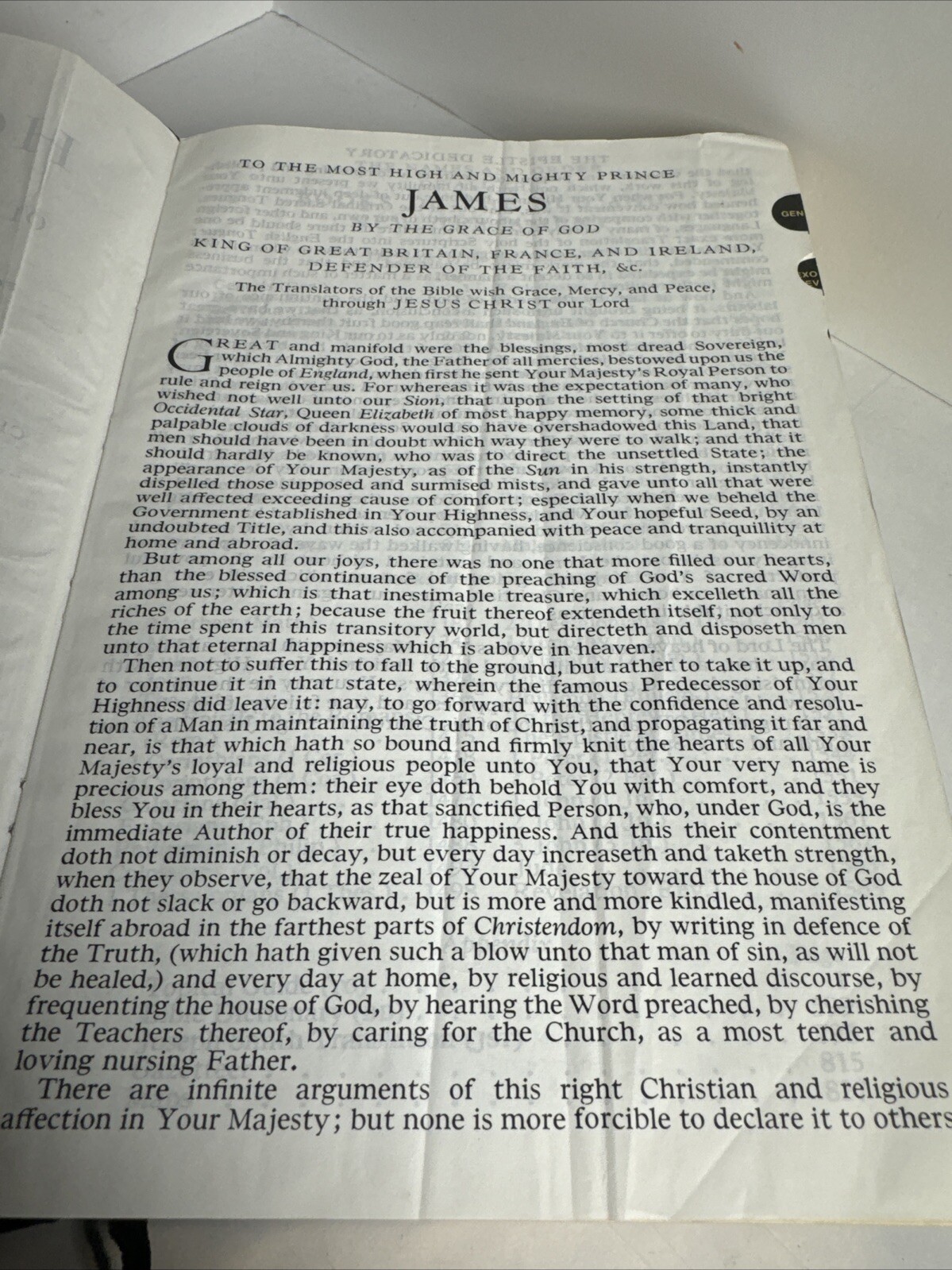Holy Bible King James Version cross section reference as shown