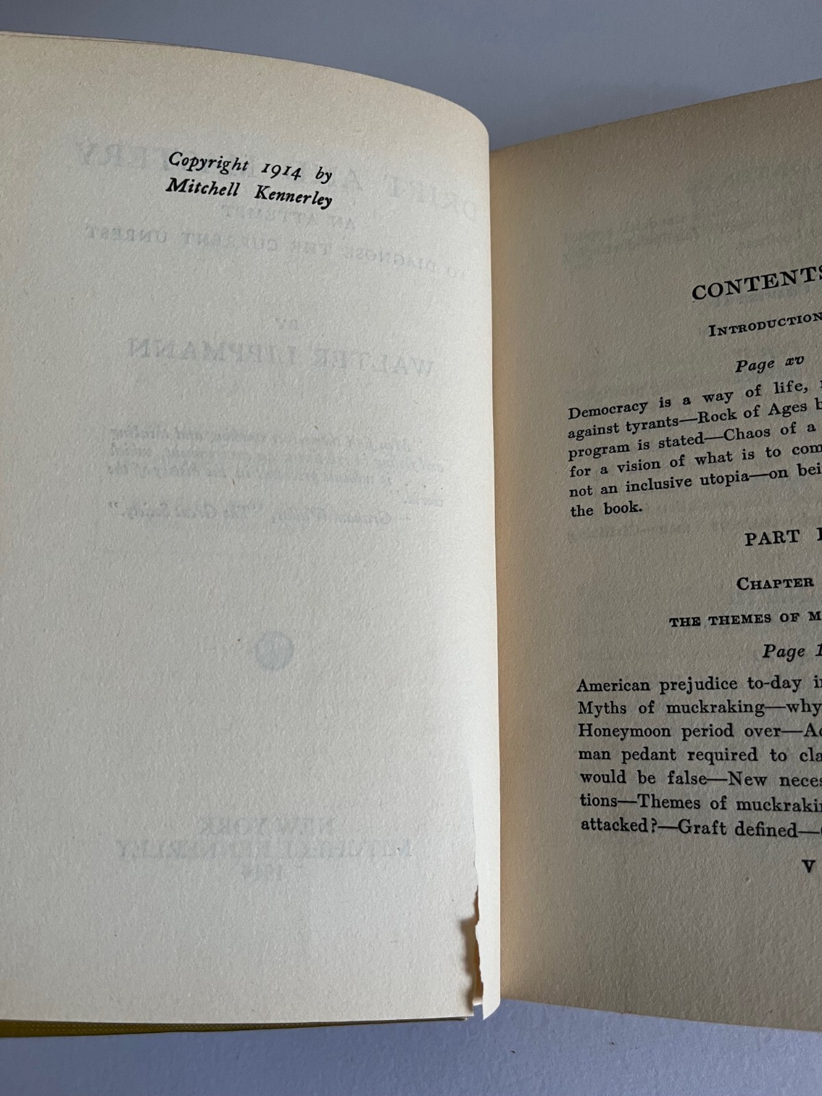 WALTER LIPPMANN ~ SIGNED ~ Drift and Mastery, 1914 First Edition RARE