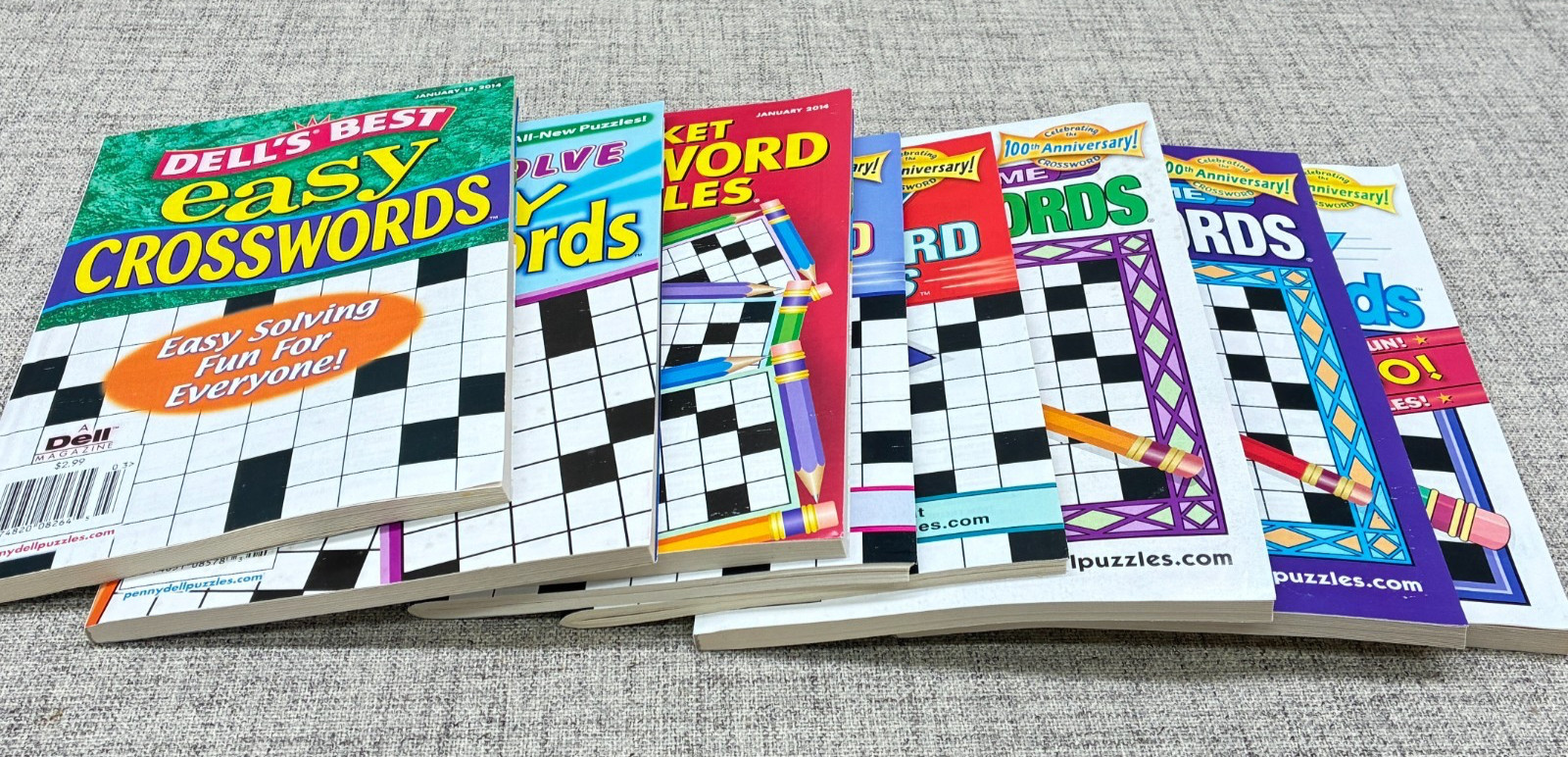 8 Dell Penny Press and Dell Easy Crossword Puzzle Books Brand New Condition