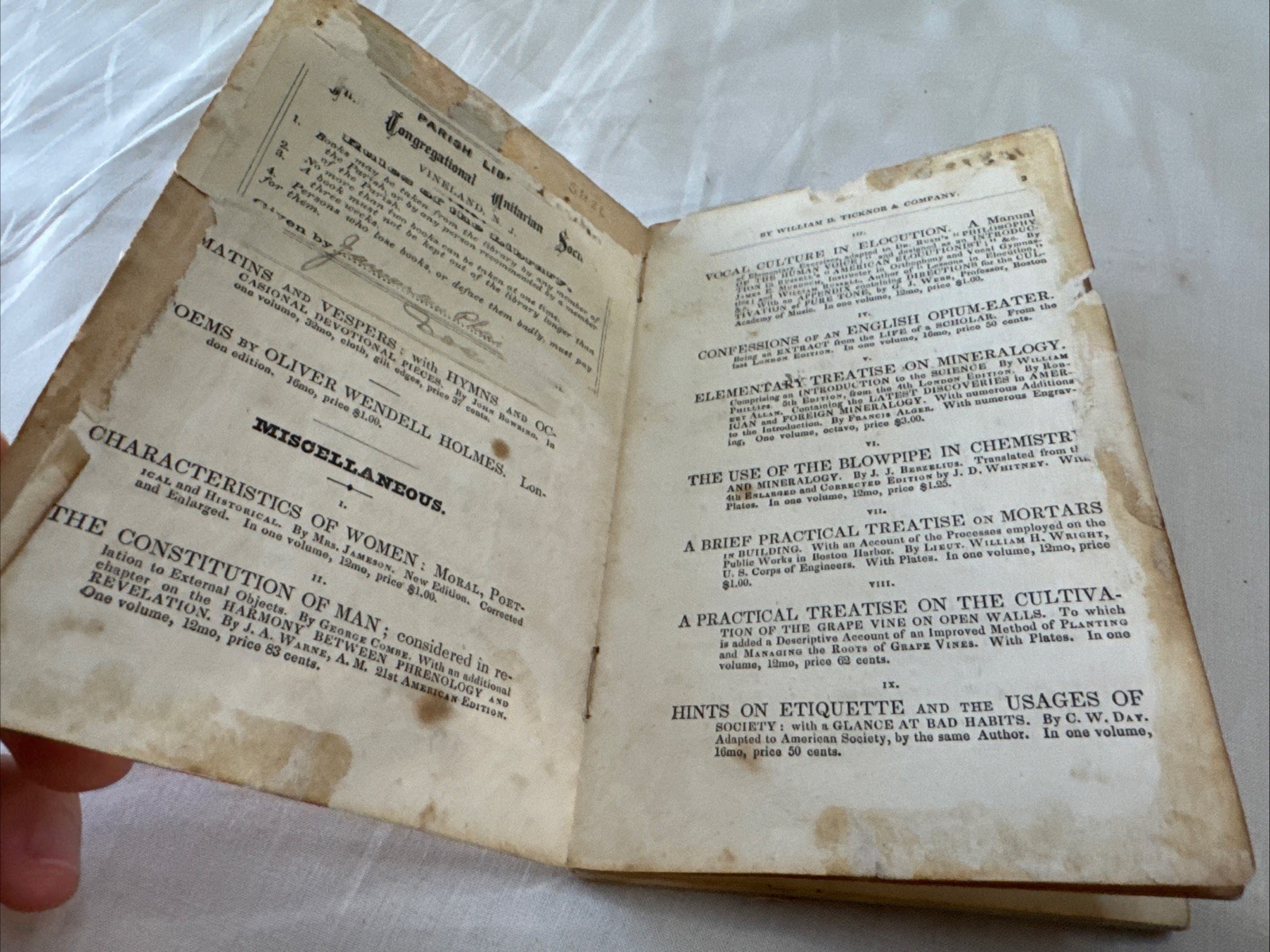 1846 John C Warren Physical Education Preservation Health Medical Ticknor First