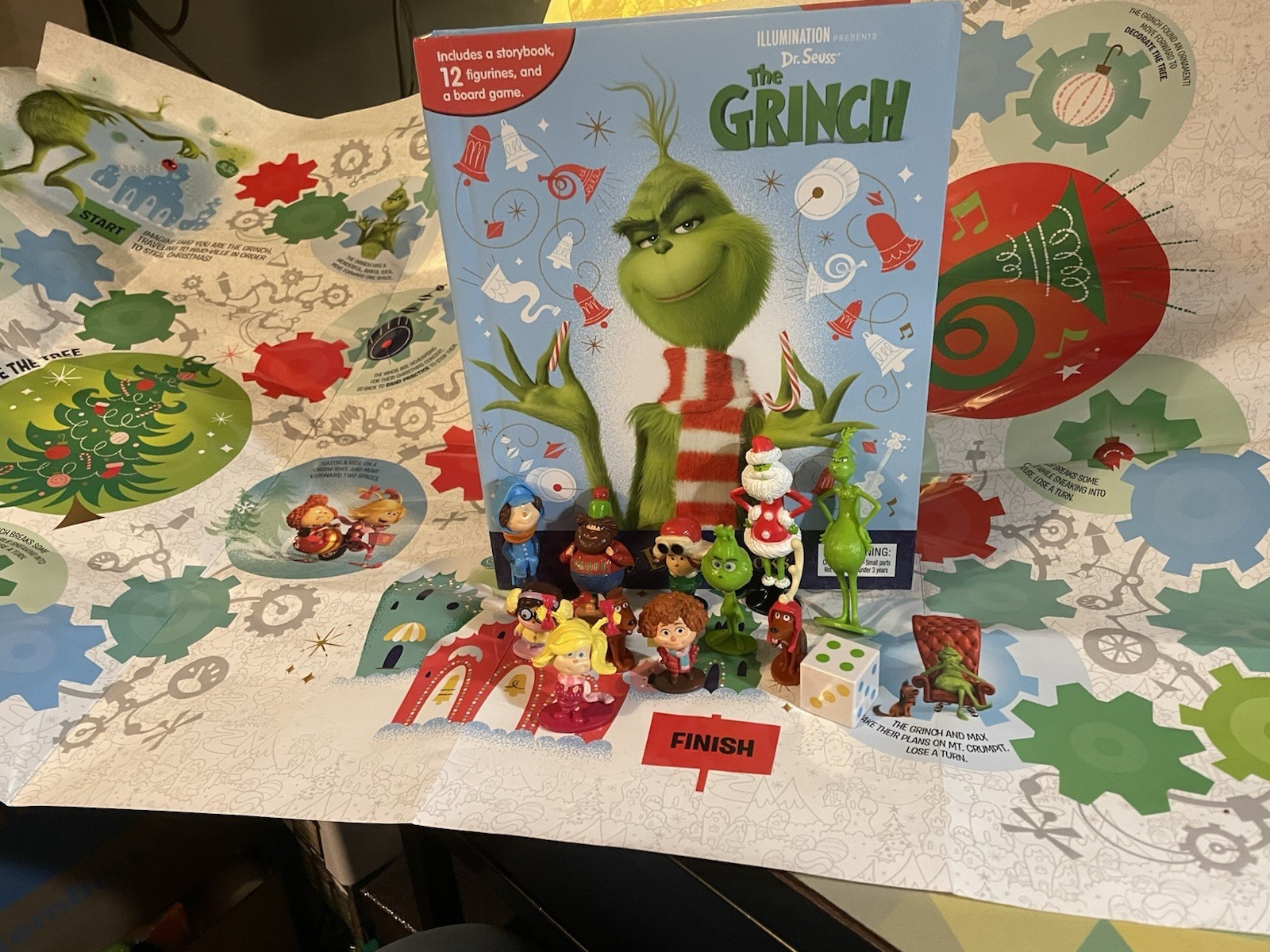 Dr Seuss -The Grinch – My Busy Book Storybook/playmat/figures- COMPLETE