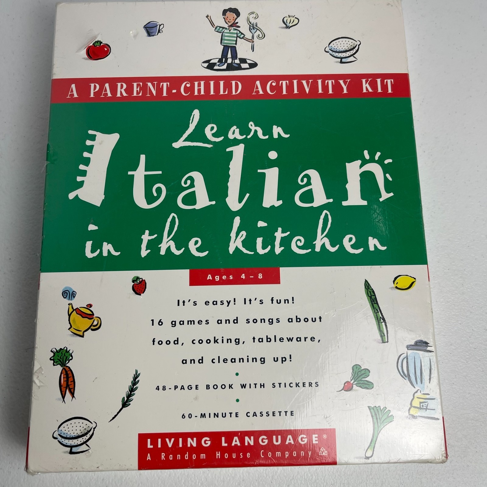 LEARN ITALIAN IN THE KITCHEN: A PARENT/CHILD ACTIVITY KIT By Living Language VG+
