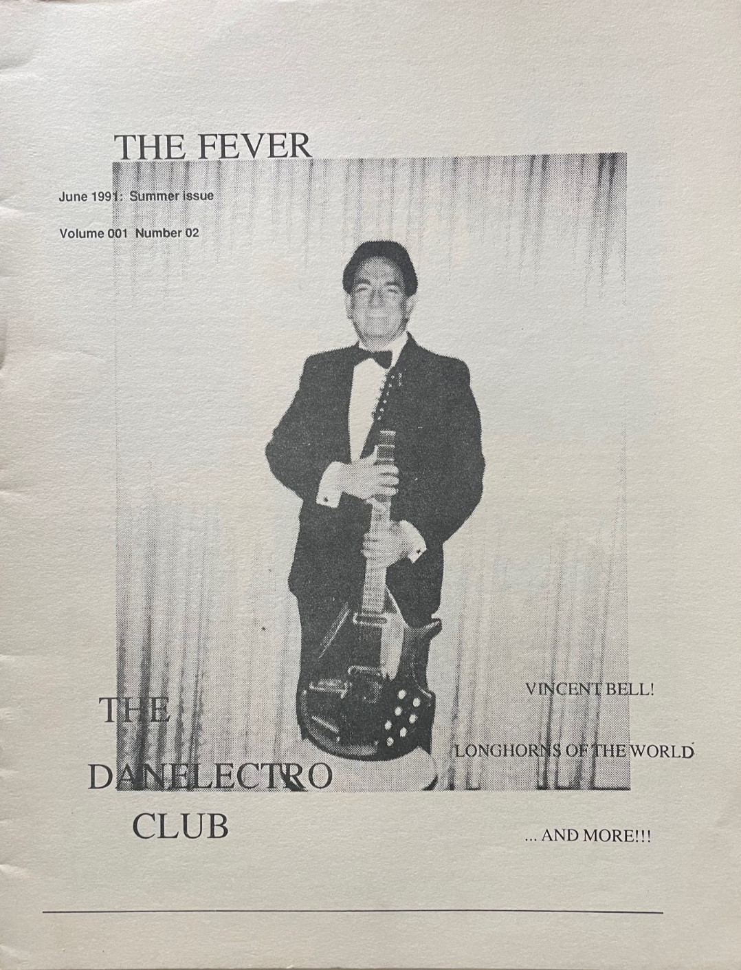 The Danelectro Club June 1991 Guitar Newsletter 16 Pages! Vincent Bell & More!