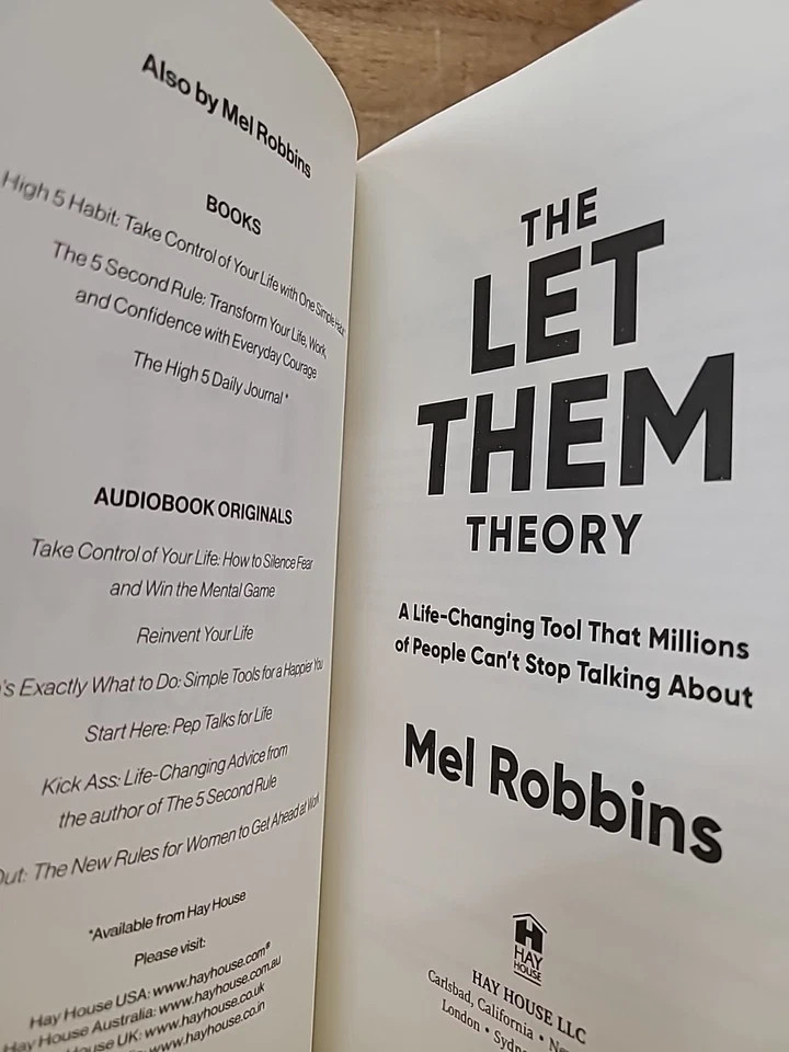 The Let Them Theory by Mel Robbins Hardcover Self Help Motivation Book