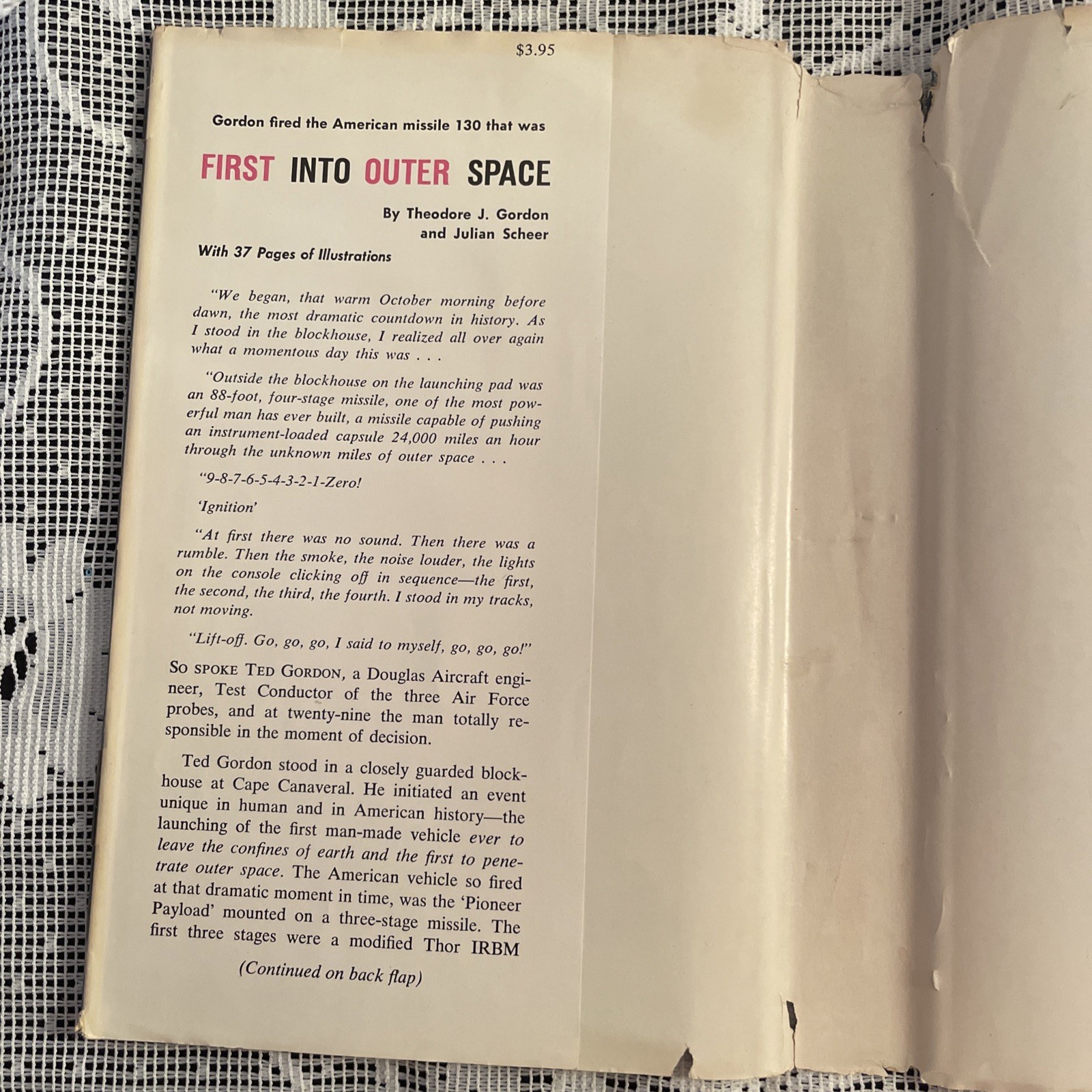 First Into Outer Space by Ted Gordon & Julian Scheer ~First Edition Hardcover DJ