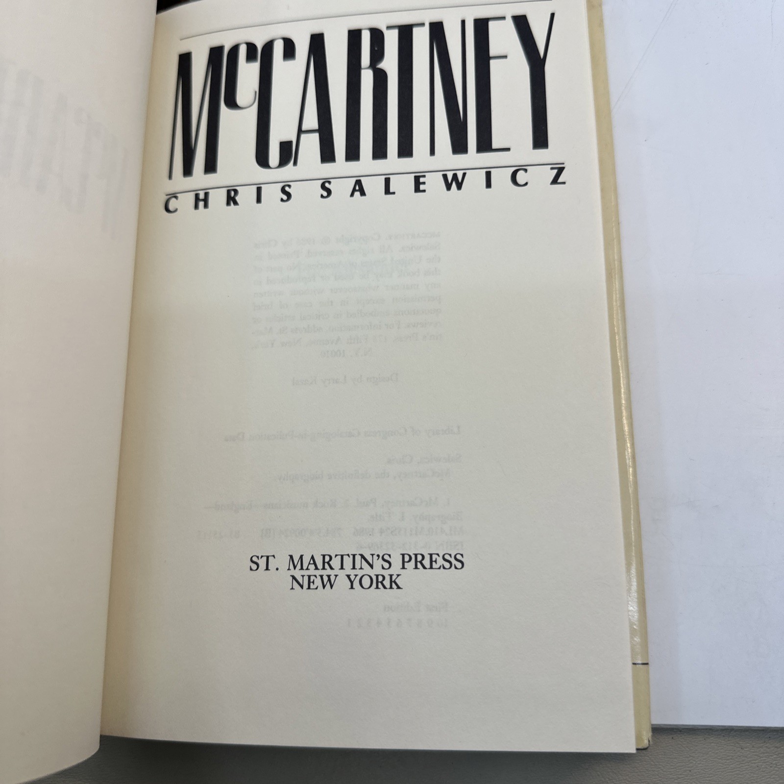 Paul McCartney Biography Salewicz 1986 1st HC DJ Music (AG92)