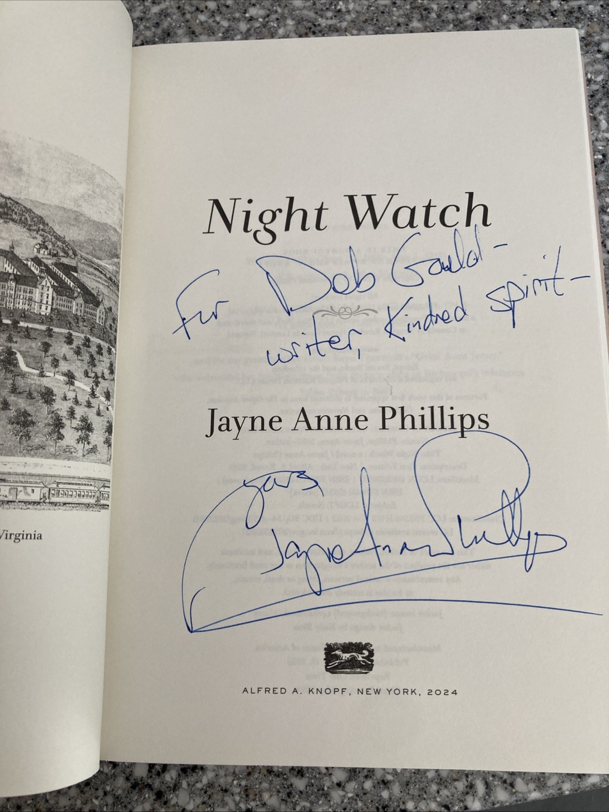 Signed Jayne Anne Phillips Night Watch 3rd Printing Pulitzer Hardcover Very Good