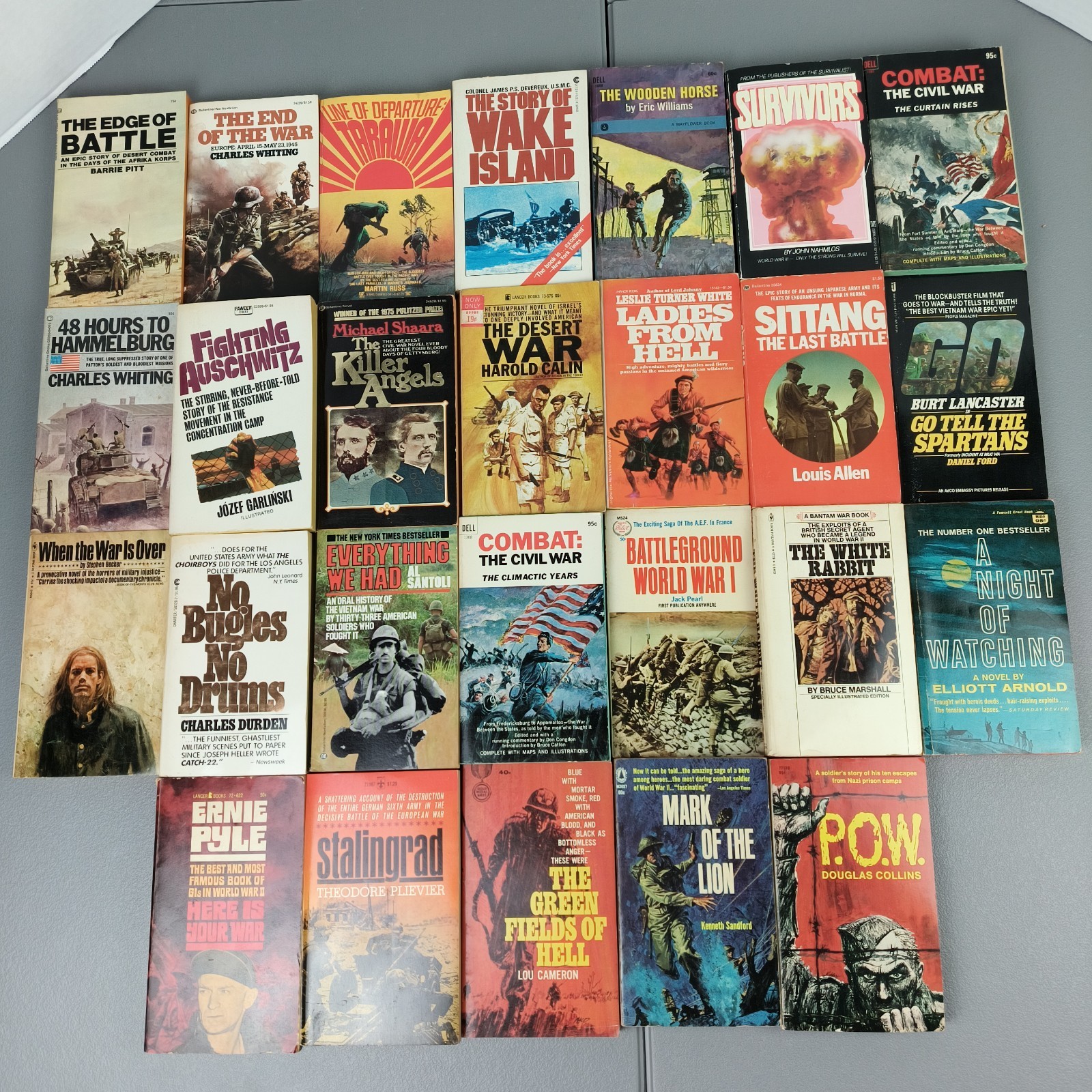 Fiction & Nonfiction Mix Or War Books PB Lot of 26 Wars Stories Civil World Pow