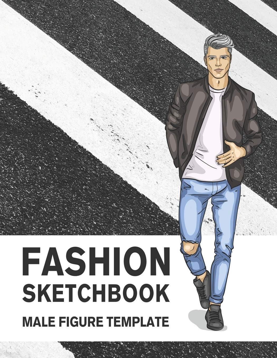 Fashion Sketchbook Male Figure Template: 440 Large Croquis for Easily Sketch…