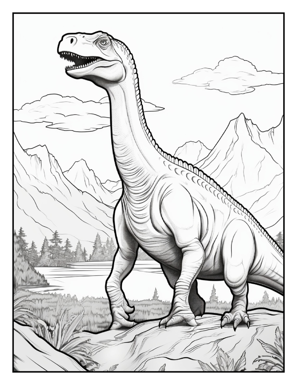 “Cute Dinosaur Coloring Book fun for allFun, Creative & Relaxing Art Pages