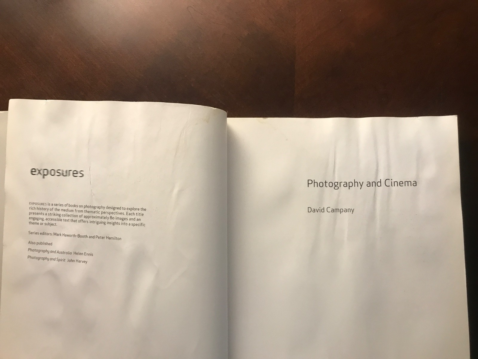 DAVID CAMPANY / Photography and Cinema – Paperback (Exposures)