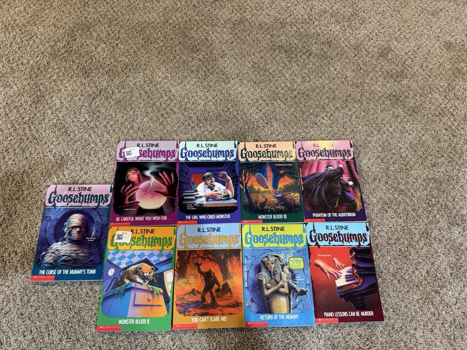 Lot Of 9 Vintage R. L. Stine Goosebumps Books -All 1st Edition, Some 1st Prints