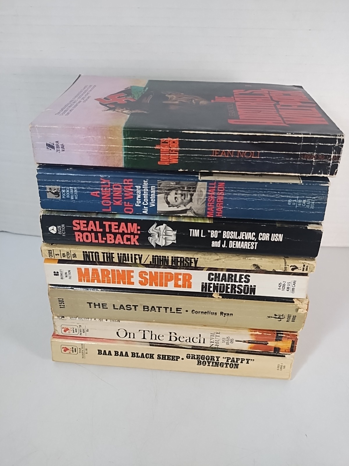 Vintage Military WWII & Vietnam War Paperback Book Lot of 8 Historical History