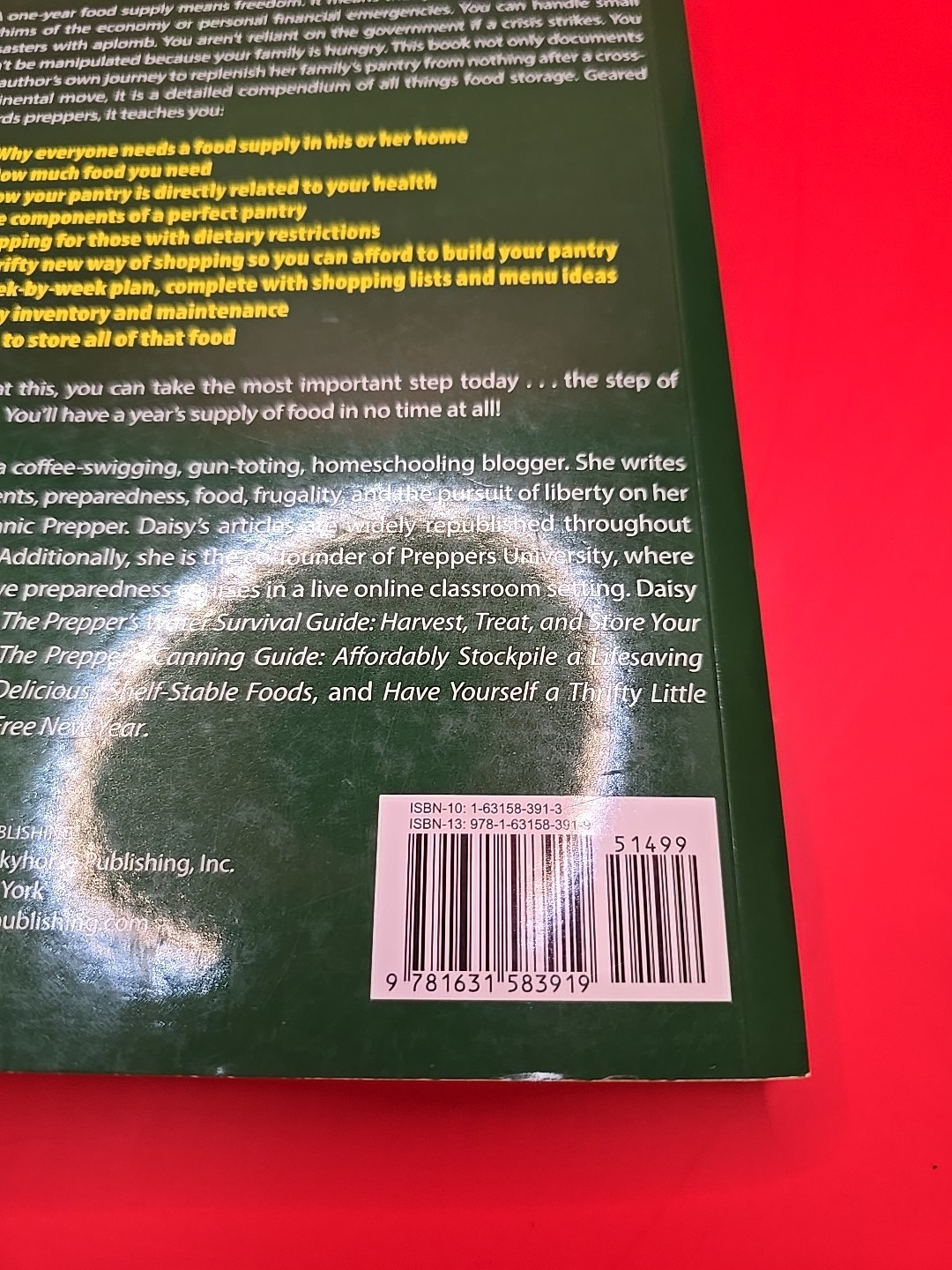 Preppers Pantry Book Blizzards Blackouts Hurricanes Pandemic Collapse of Economy