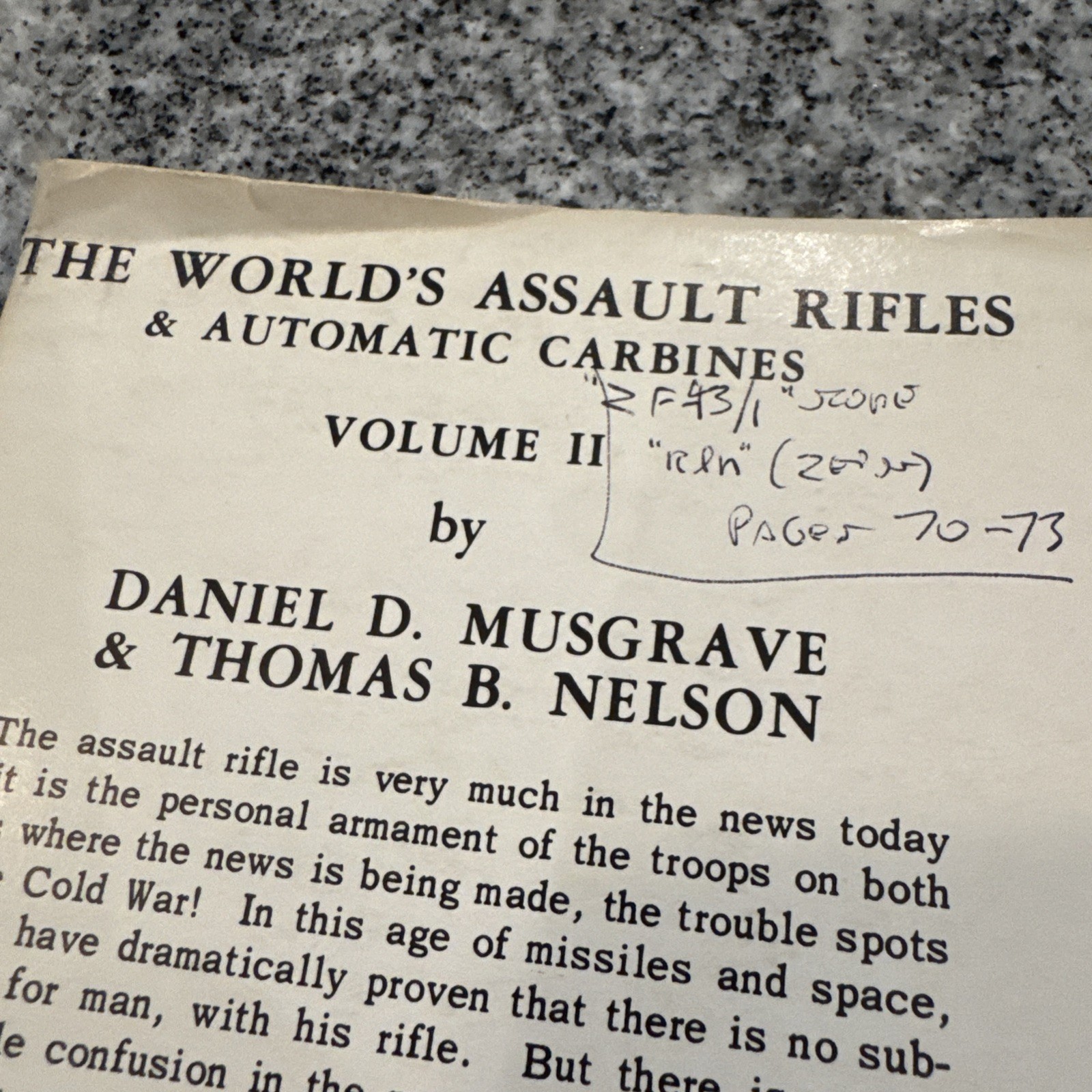 The World’s Assault Rifles & Automatic Carbines, Vol 2.