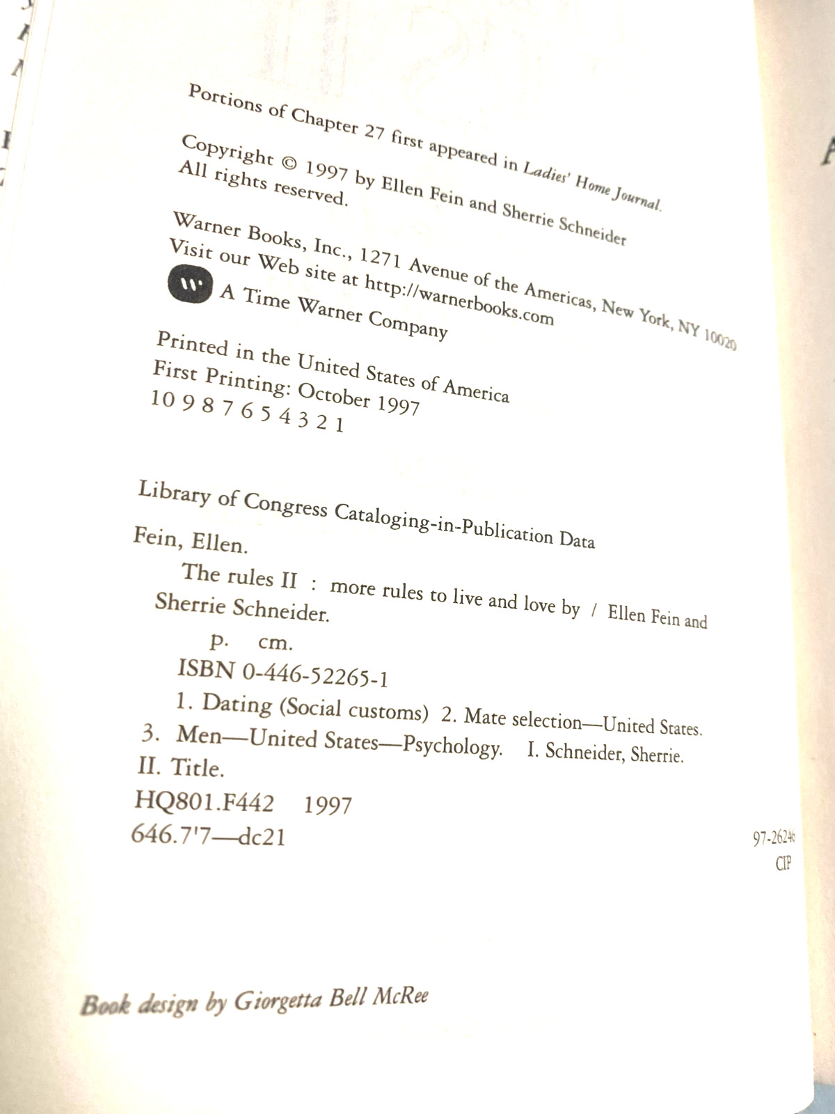 RARE! The Rules II : More Rules to Live and Love By by Ellen Fein & S. Schneider
