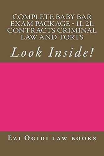 Complete Baby Bar Exam Package – 1L 2L – Paperback, by law books Ezi – Very Good