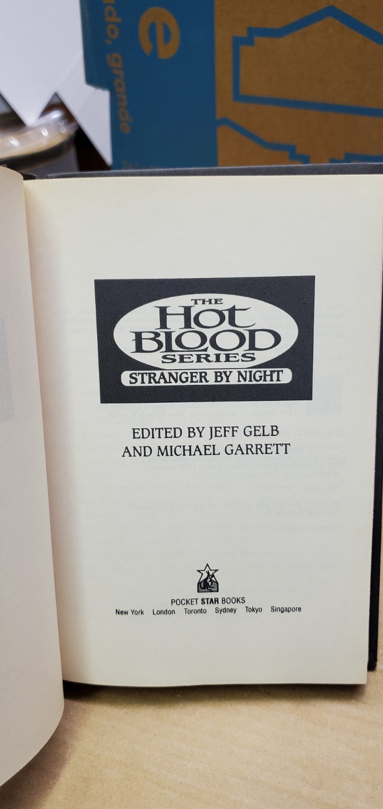 Stranger By Night By Jeff Gelb/Michael Garrett Pocket Star Books 1995 Hardcover