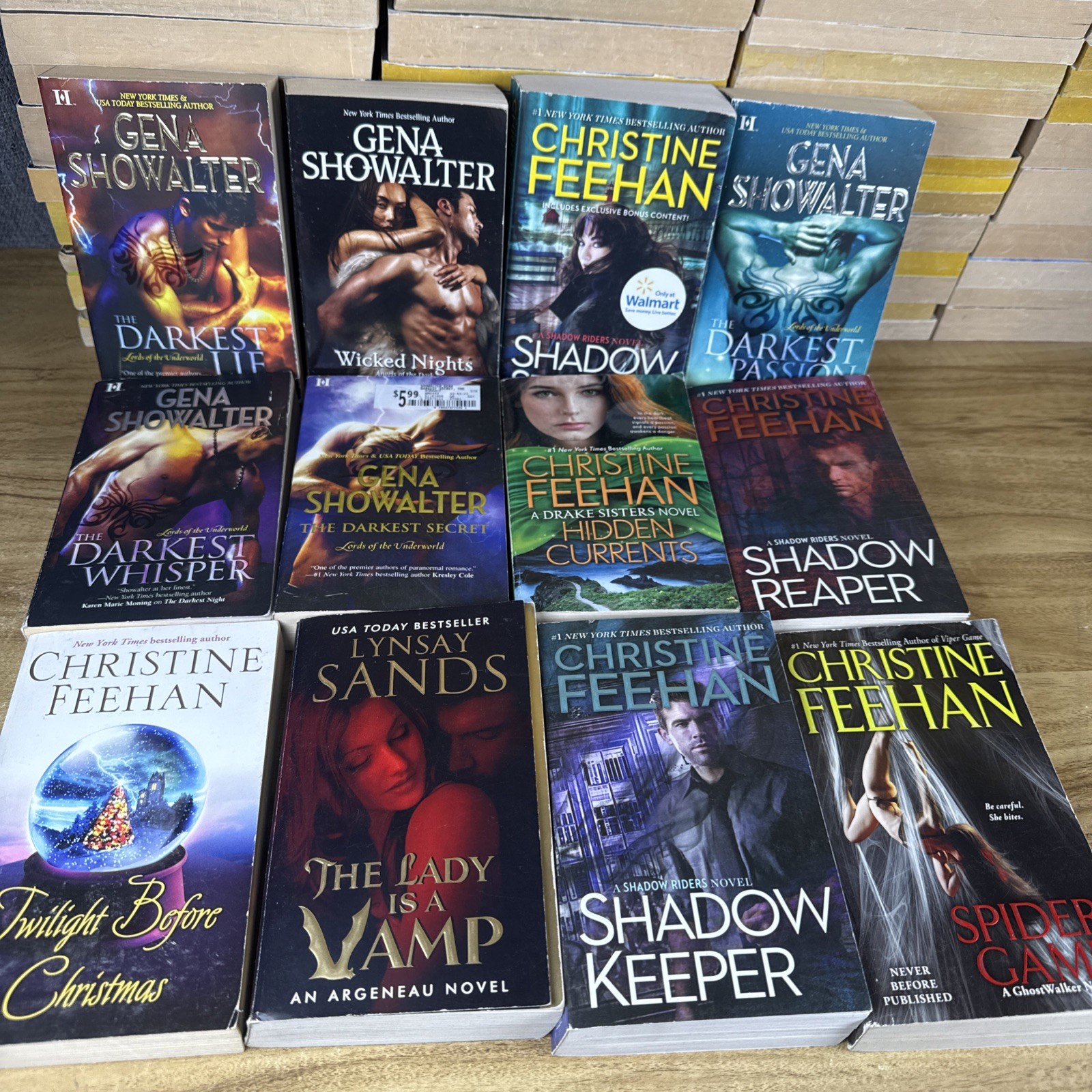 Lot Of 12 Gena Showalter Christine Feehan Lynsay Sands Paranormal Romance PB