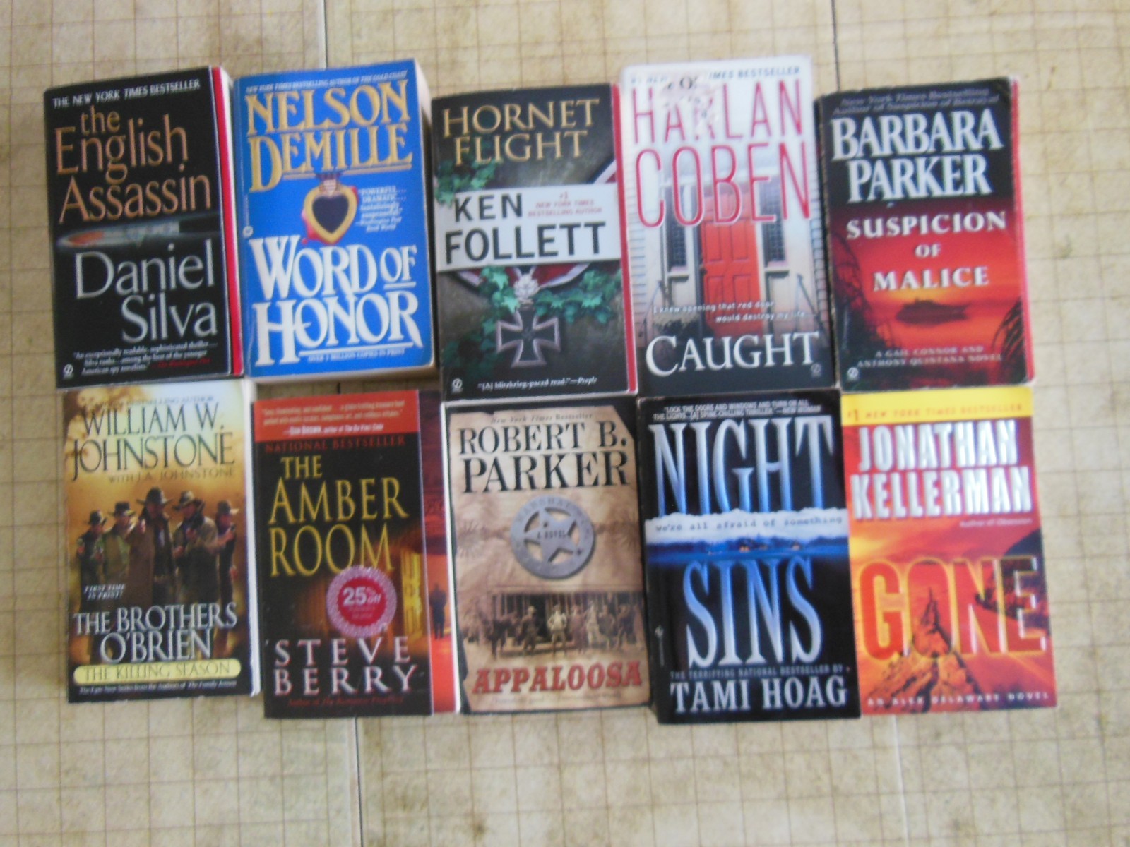 LOT h OF 10 MASS MARKET PAPERBACKS-by Various Authors-A Mix