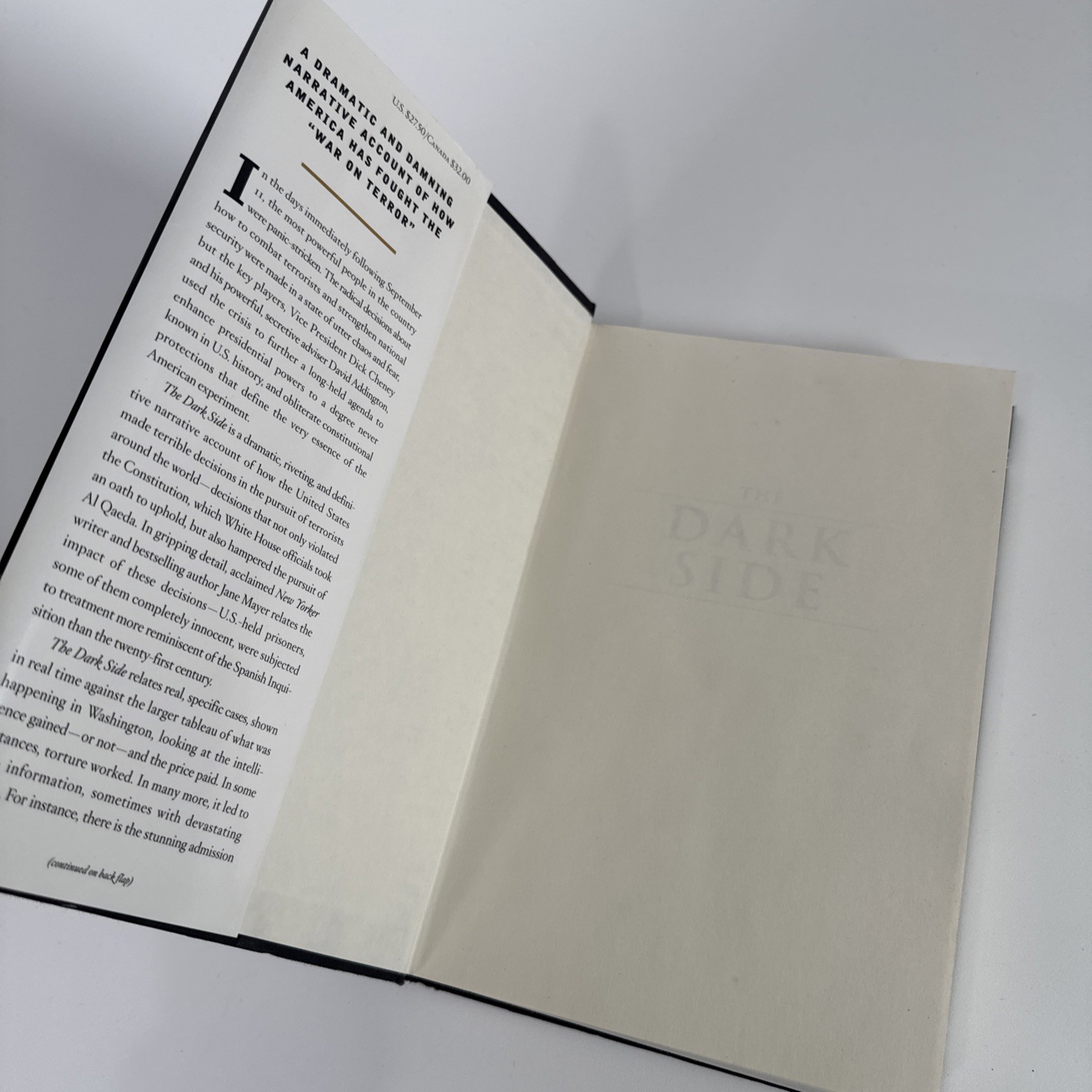 Dark Side: War In Terror Jane Mayer Terrorism 1st Edition