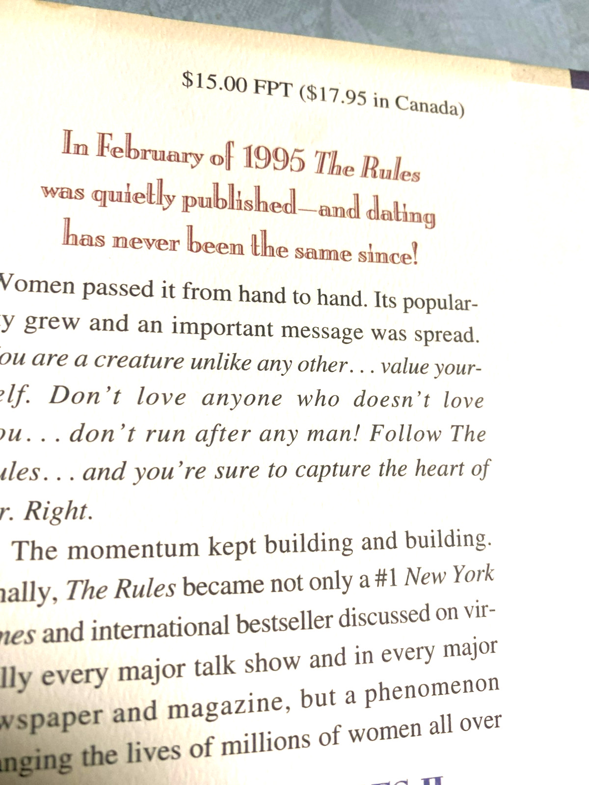 RARE! The Rules II : More Rules to Live and Love By by Ellen Fein & S. Schneider