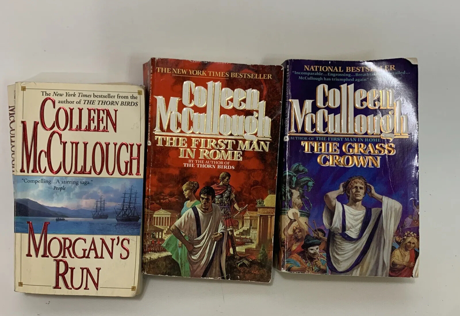 Lot of 3 Colleen McCullough Mass Market Paperback Books: The First Man In Rome,