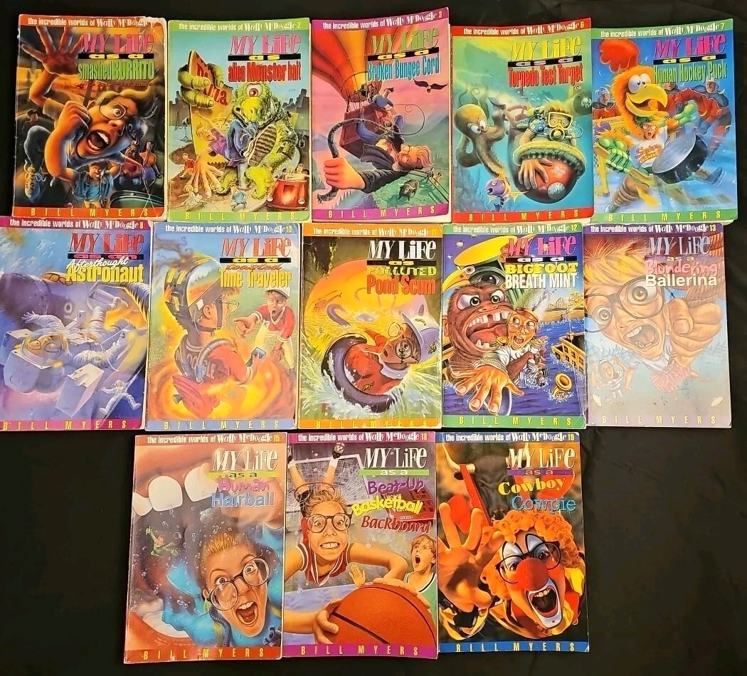 My Life As -Lot of 13 books Incredible Worlds of Wally McDoogle by BILL MYERS