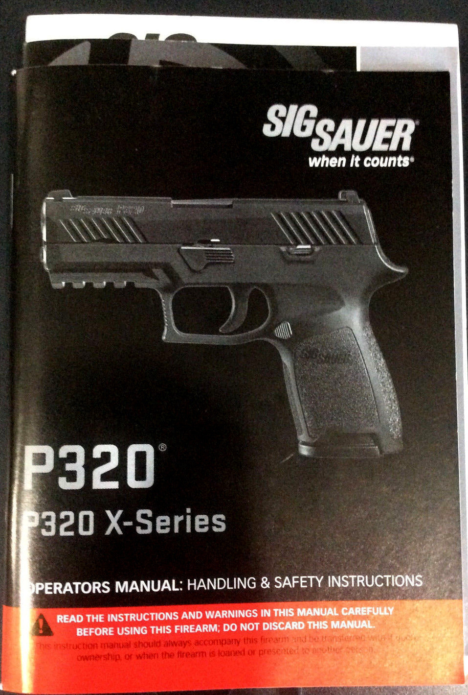 Sig Sauer P320/P320 X-Series Factory Owner’s Manual & Parts List