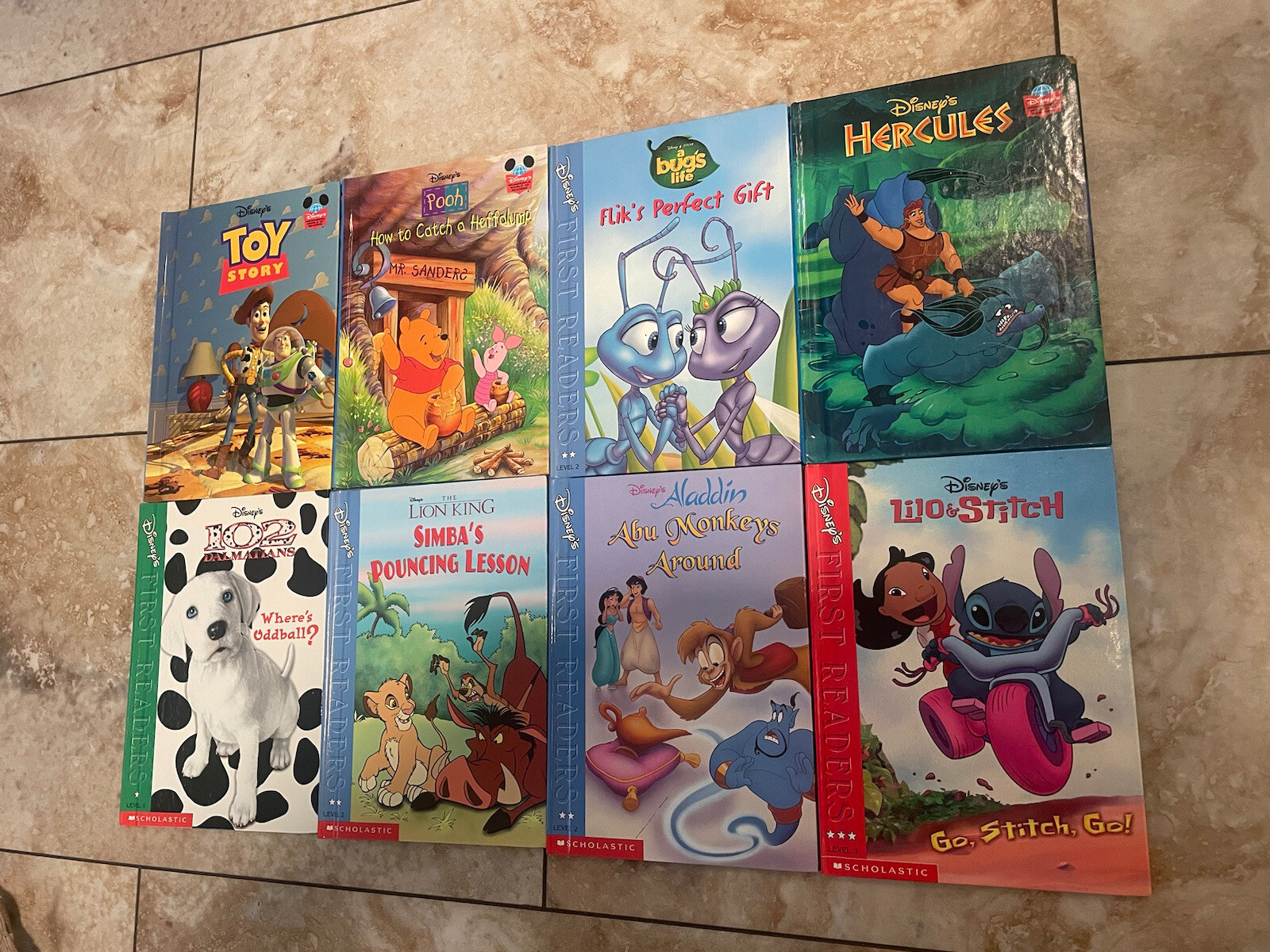 Disney Reading Picture Books Lot of 8 Books Hardcover. Reading Levels 1,2&3.