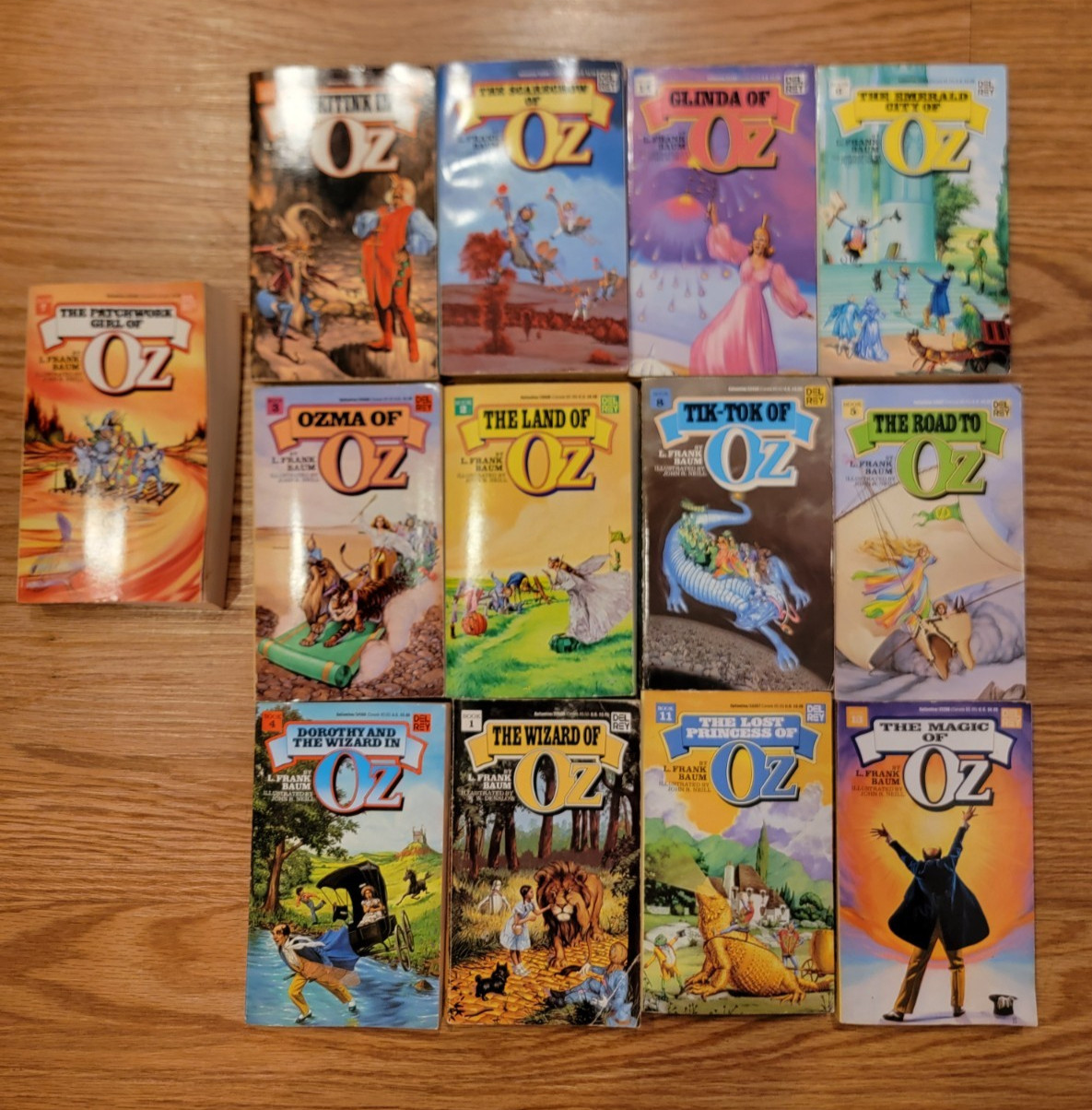 Lot of 13 Del Rey paperback Oz Books 1-11, 13, and 14 – L Frank Baum