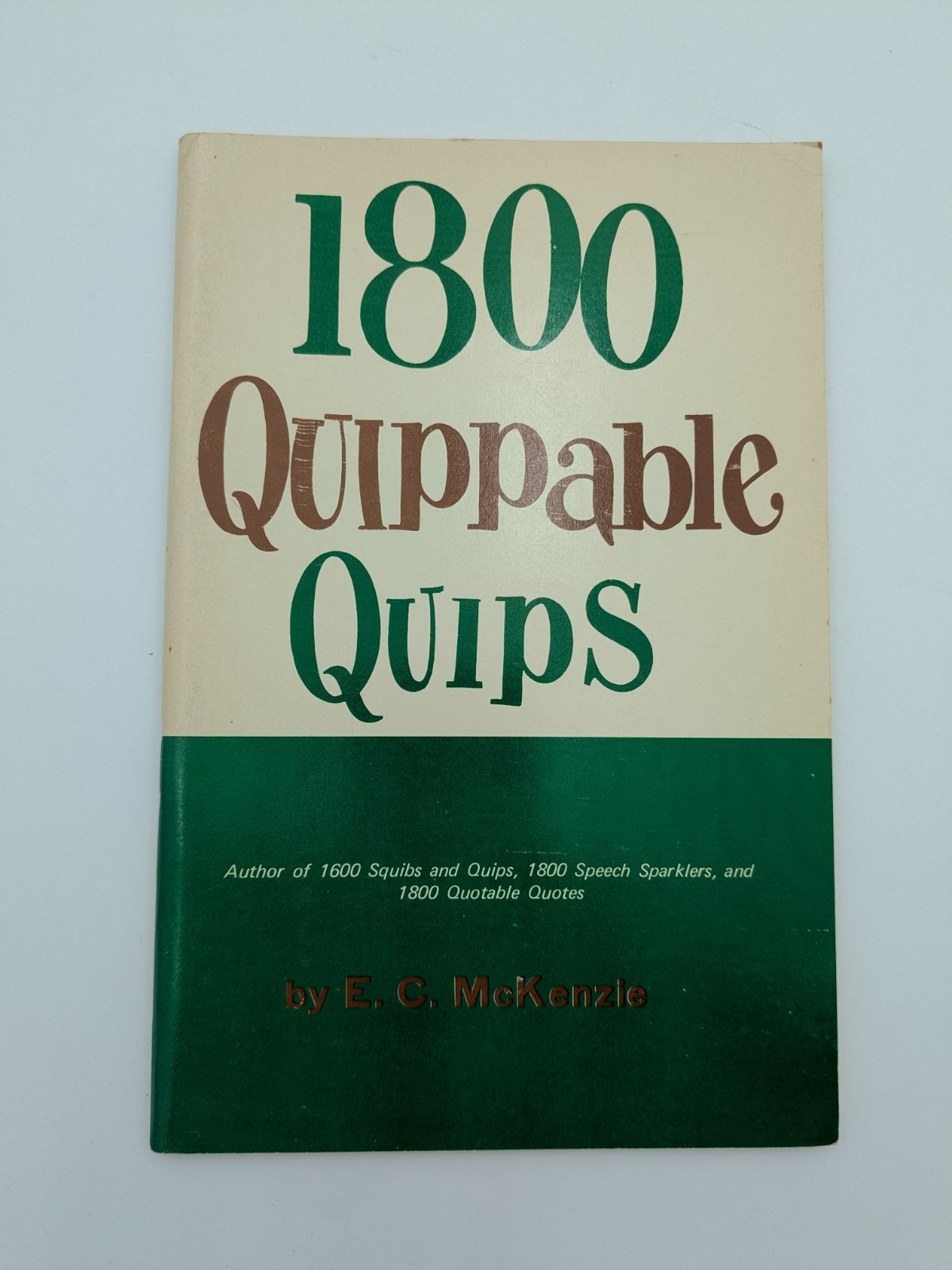 Vintage E C McKENZIE 1800 Quippable Quips Paperback Booklet 1969