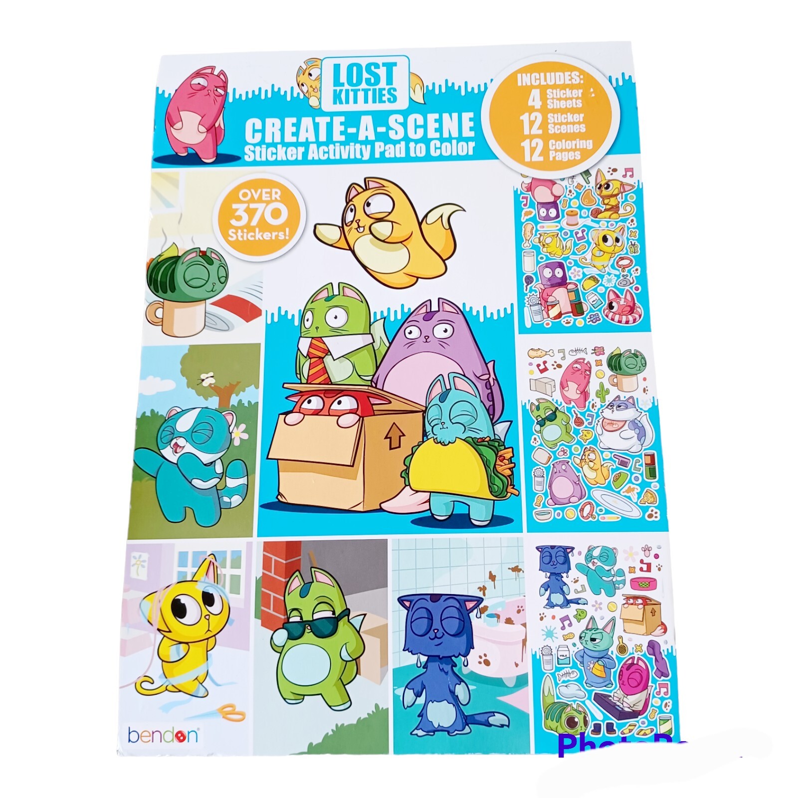 LOST KITTIES Create A Scene Sticker Activity Pad To Color Cat Graphics