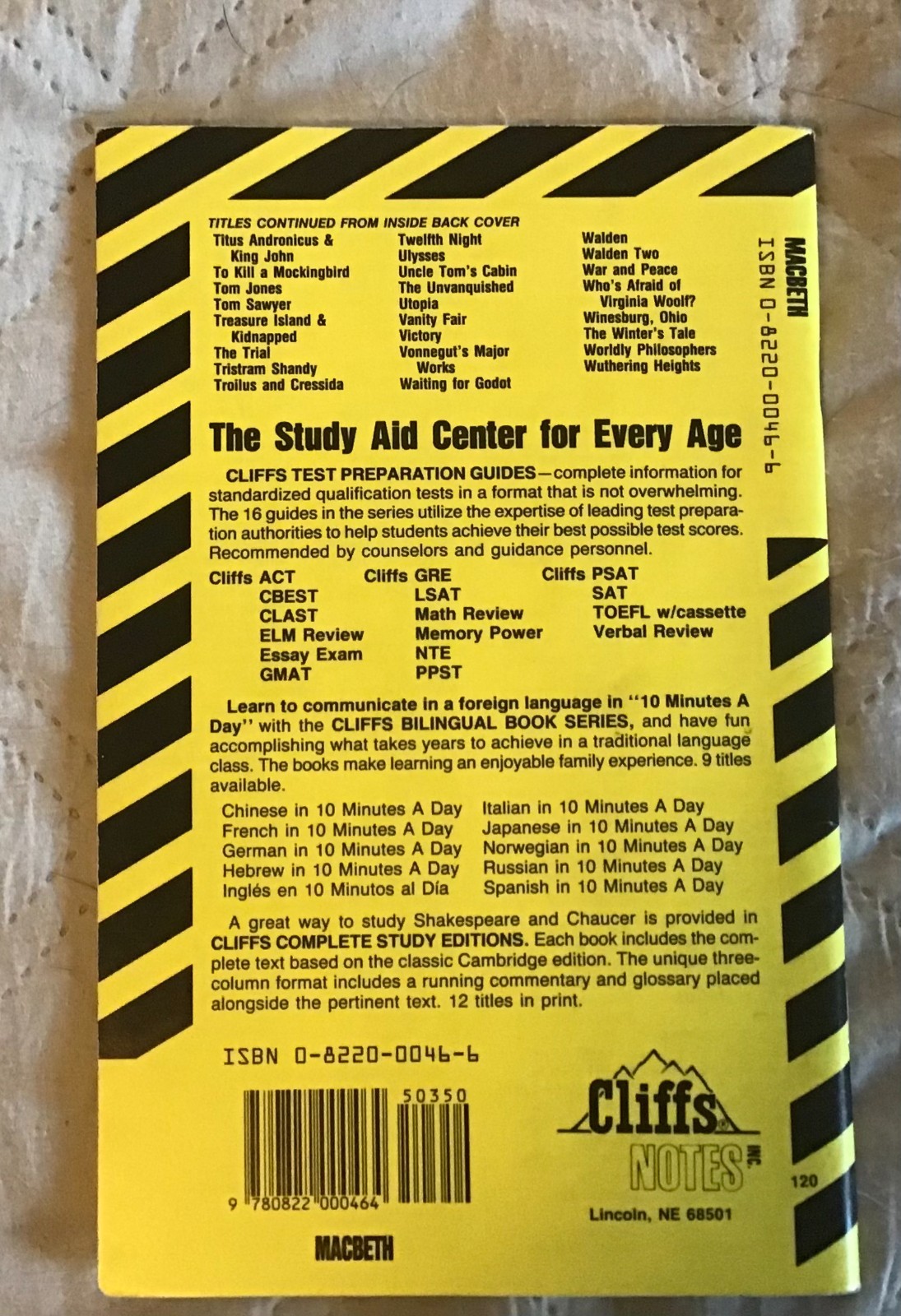 Cliffs Notes Conrad Shakespeare Dickens Dostoevsk Hardy you Pick the Book Titles